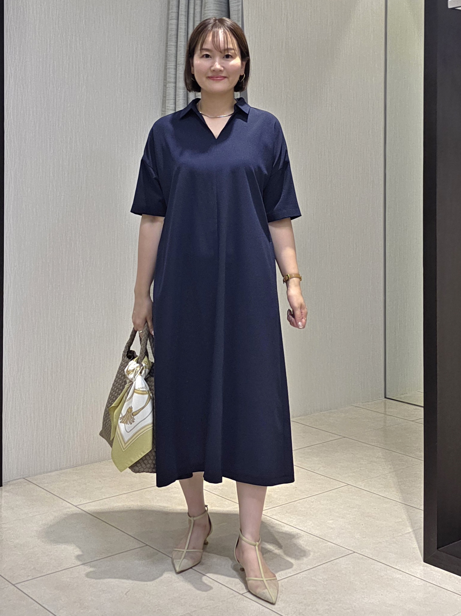 naokoさんの「UNTITLED｜【秋の通勤羽織/セットアップ可/UVカット】エアリークール半袖ジャケット」を使ったコーディネート