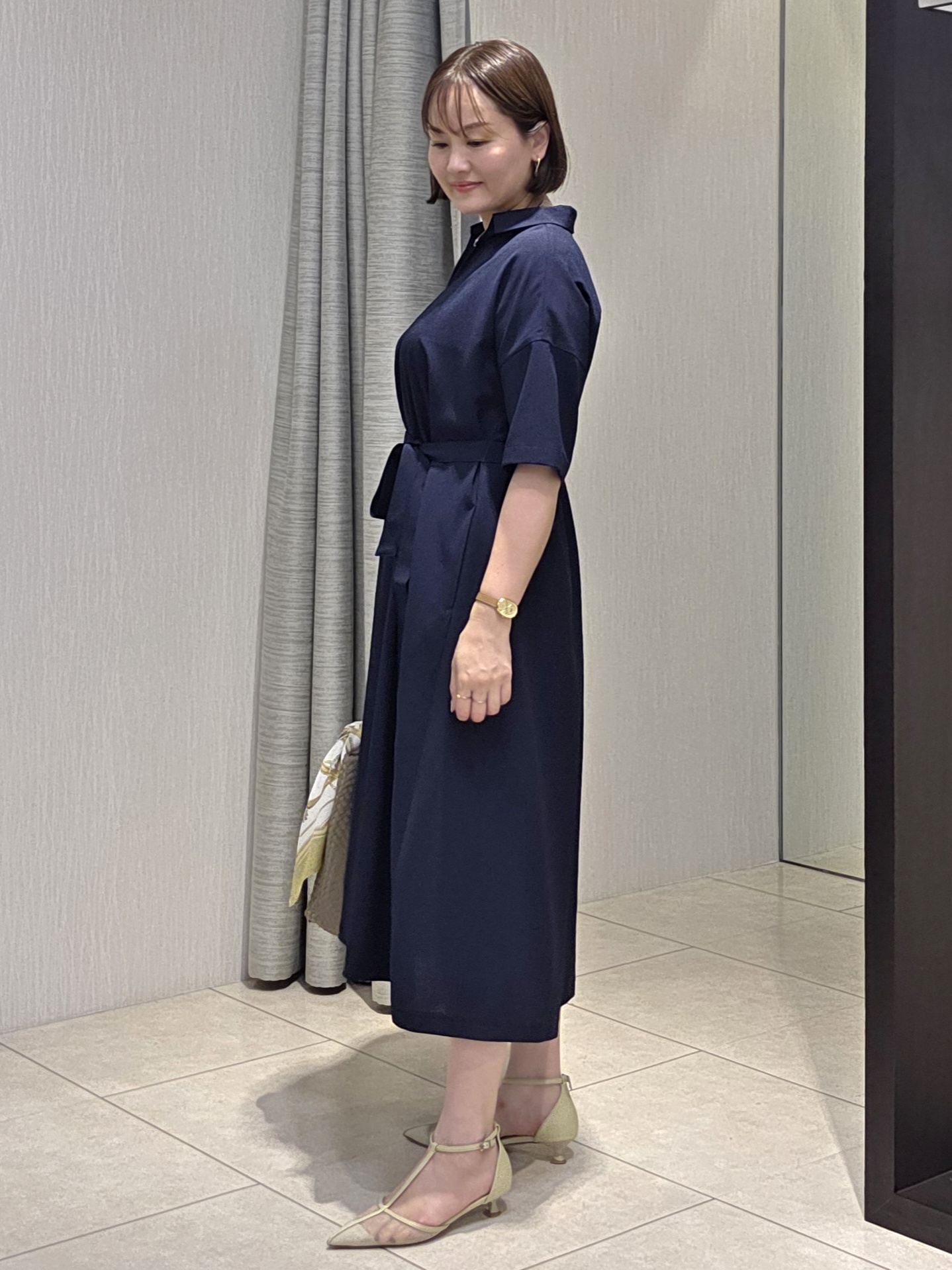 naokoさんの「UNTITLED｜【秋の通勤羽織/セットアップ可/UVカット】エアリークール半袖ジャケット」を使ったコーディネート