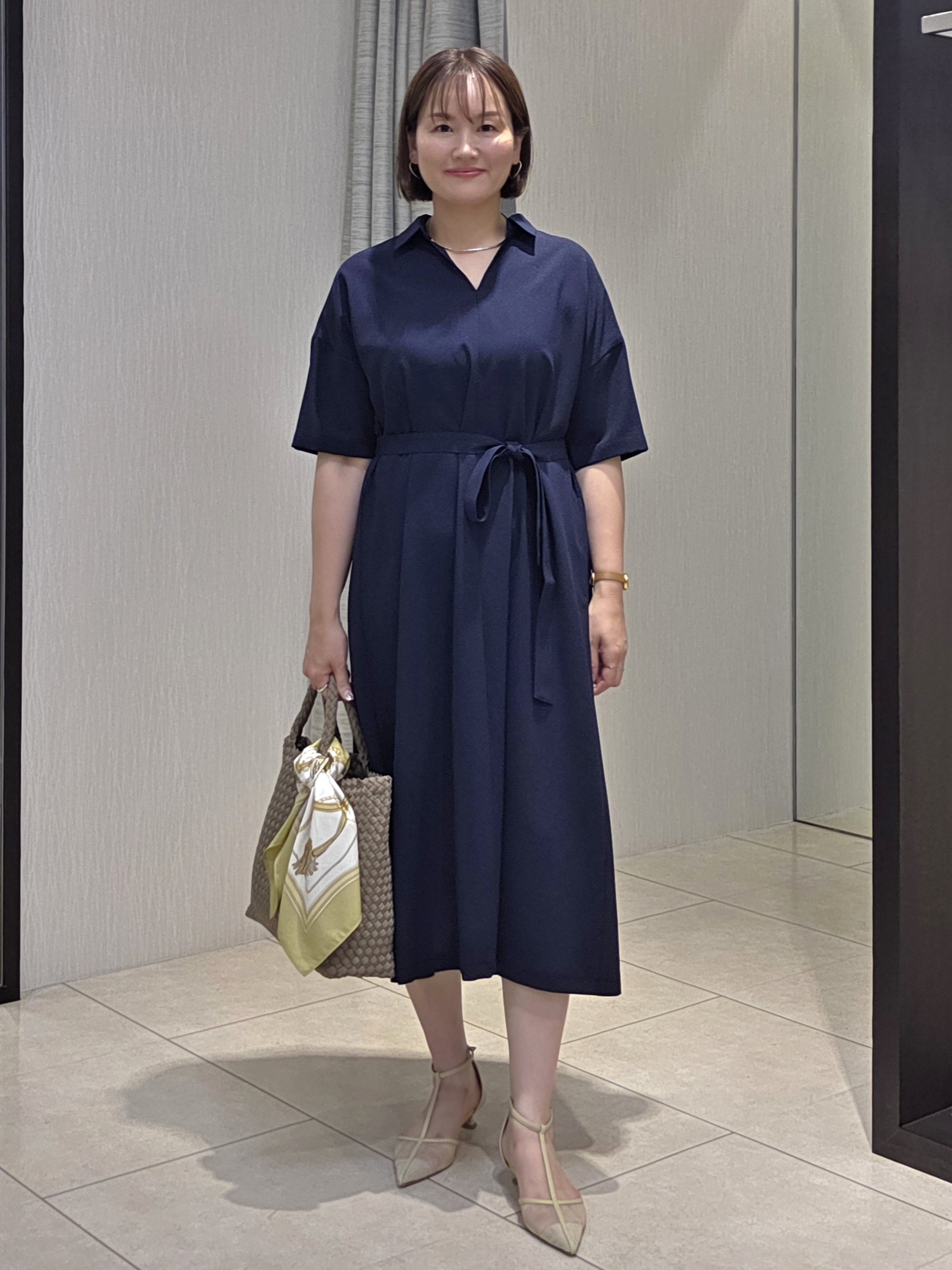 naokoさんの「UNTITLED｜【秋の通勤羽織/セットアップ可/UVカット】エアリークール半袖ジャケット」を使ったコーディネート
