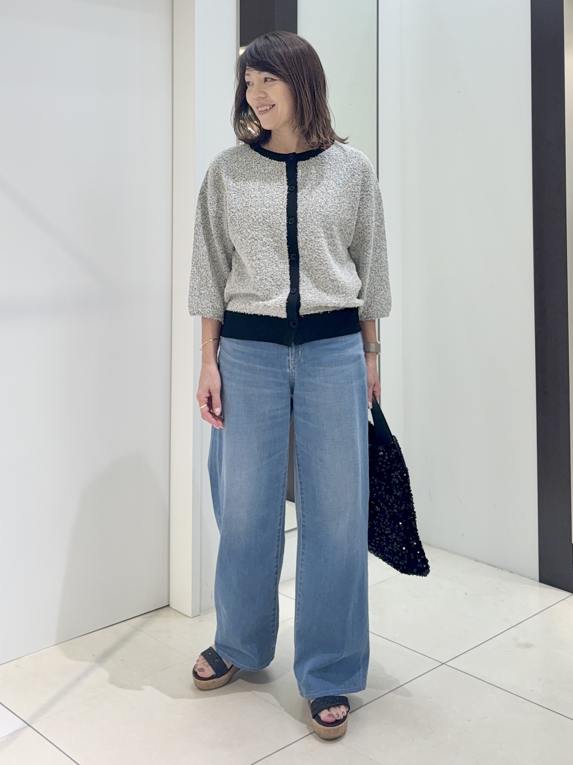 tomoさんの「UNTITLED｜【ジャケットライク/前後2WAY】コットン混カールプルオーバー」を使ったコーディネート