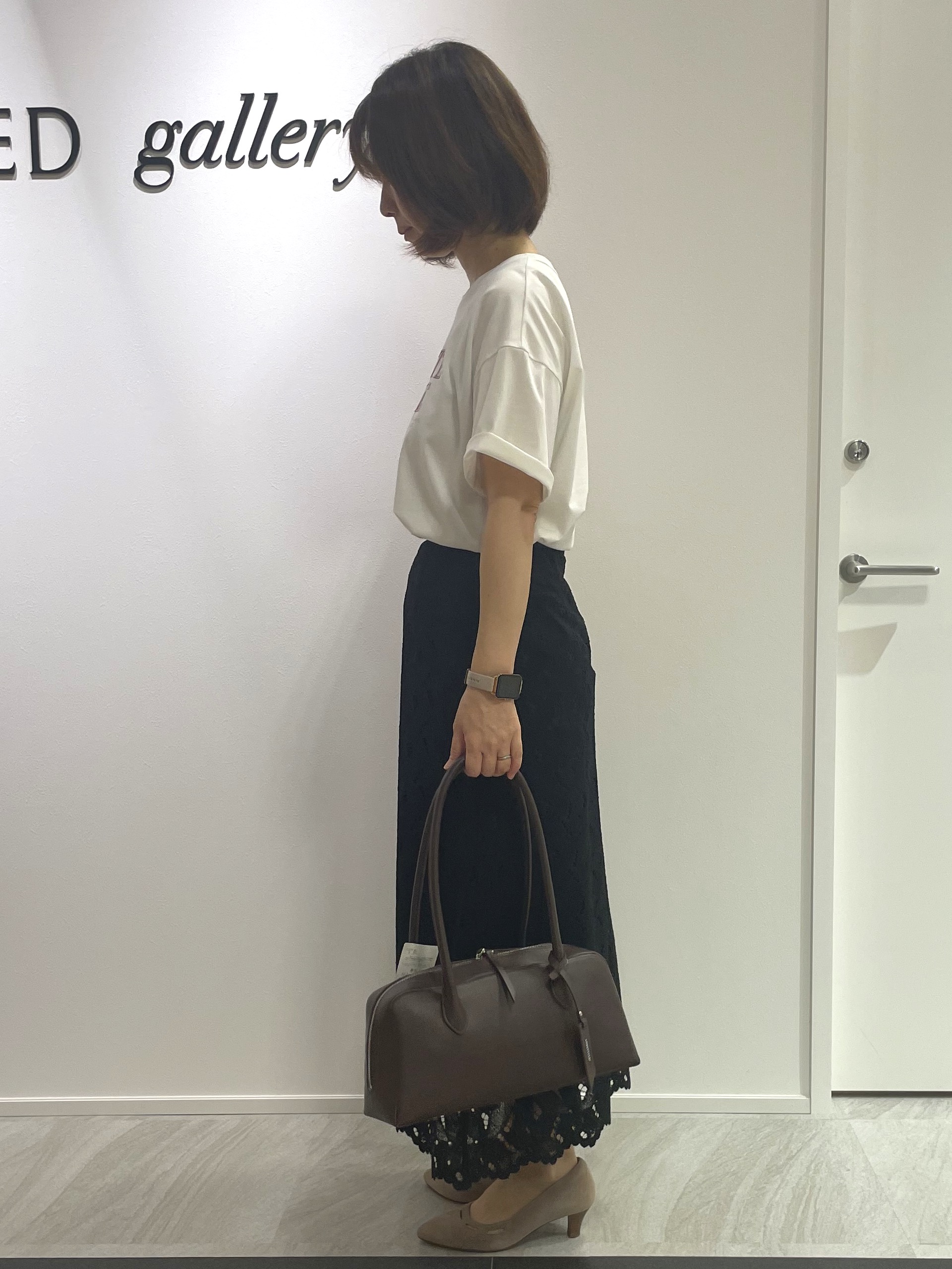 hanaさんの「UNTITLED｜【すっきり秋羽織り/前開きボタン】ドライタッチ5分袖カーディガン」を使ったコーディネート