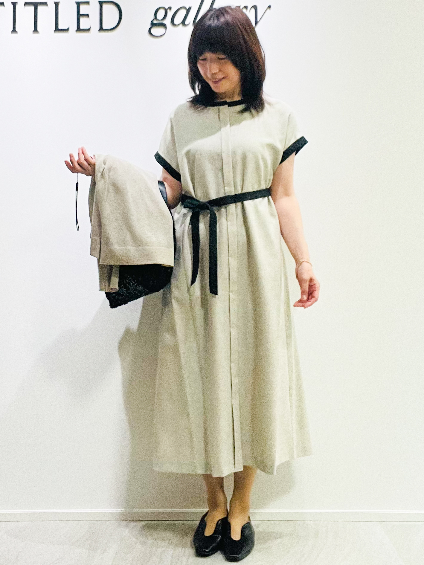 めいさんの「UNTITLED｜【接触冷感/UVカット/イージーケア】配色ラインワンピース」を使ったコーディネート