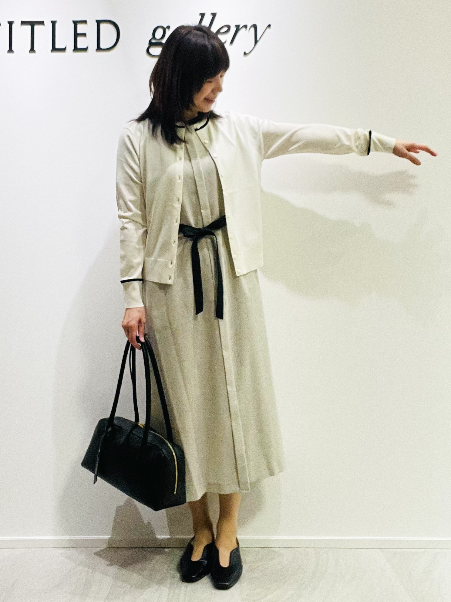 めいさんの「UNTITLED｜【アンサンブル可能/秋羽織り】コンパクトニットカーディガン」を使ったコーディネート