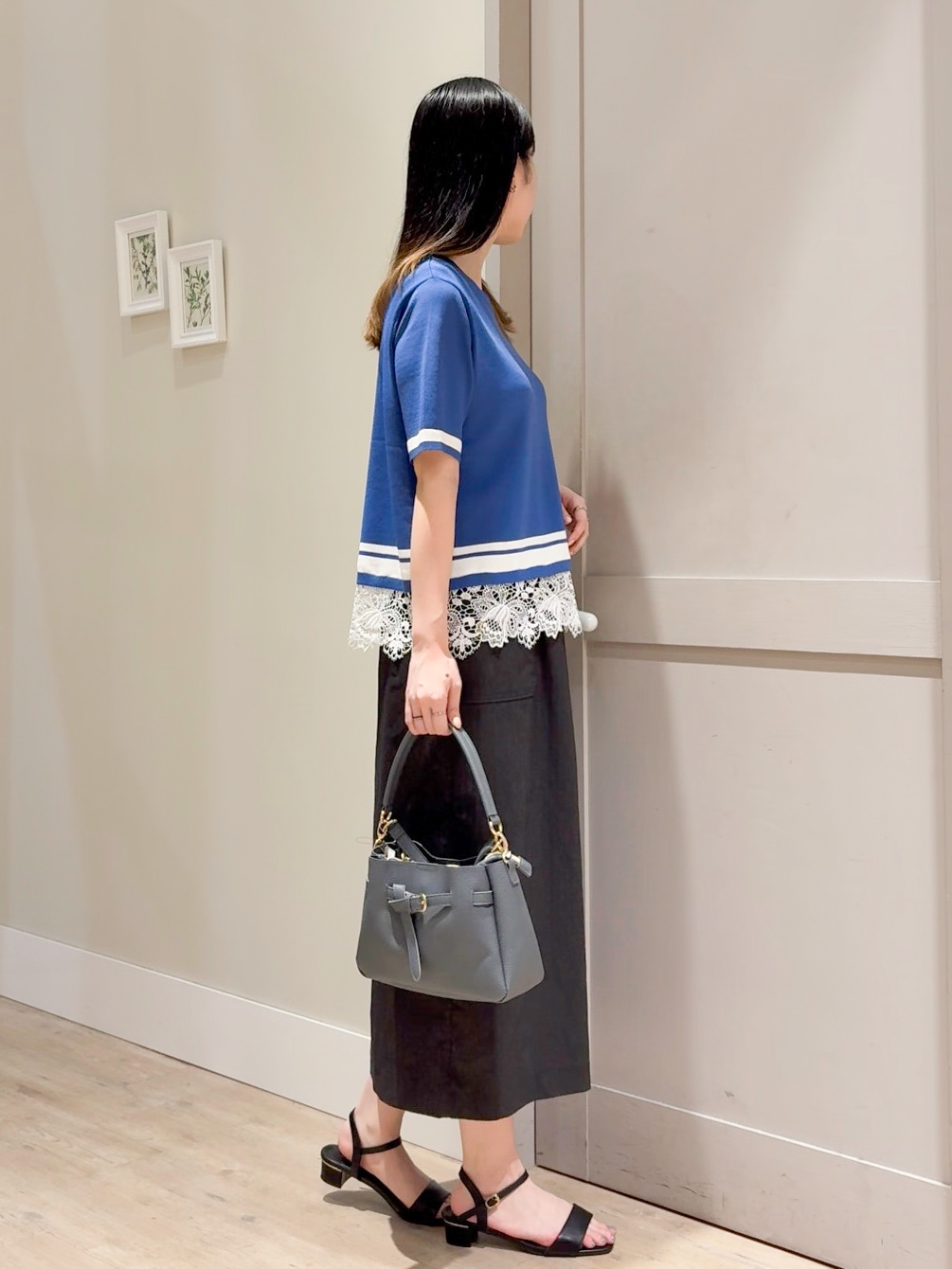 Mayuさんの「grove｜【シリーズ累計36万枚／UVカット・洗濯機OK】やわらかドライタッチレースドッキングニット」を使ったコーディネート
