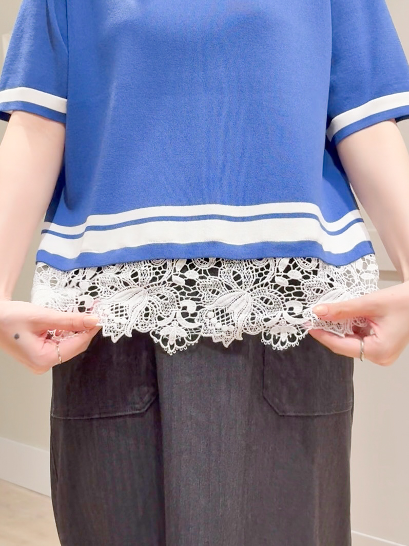 Mayuさんの「grove｜【シリーズ累計36万枚／UVカット・洗濯機OK】やわらかドライタッチレースドッキングニット」を使ったコーディネート
