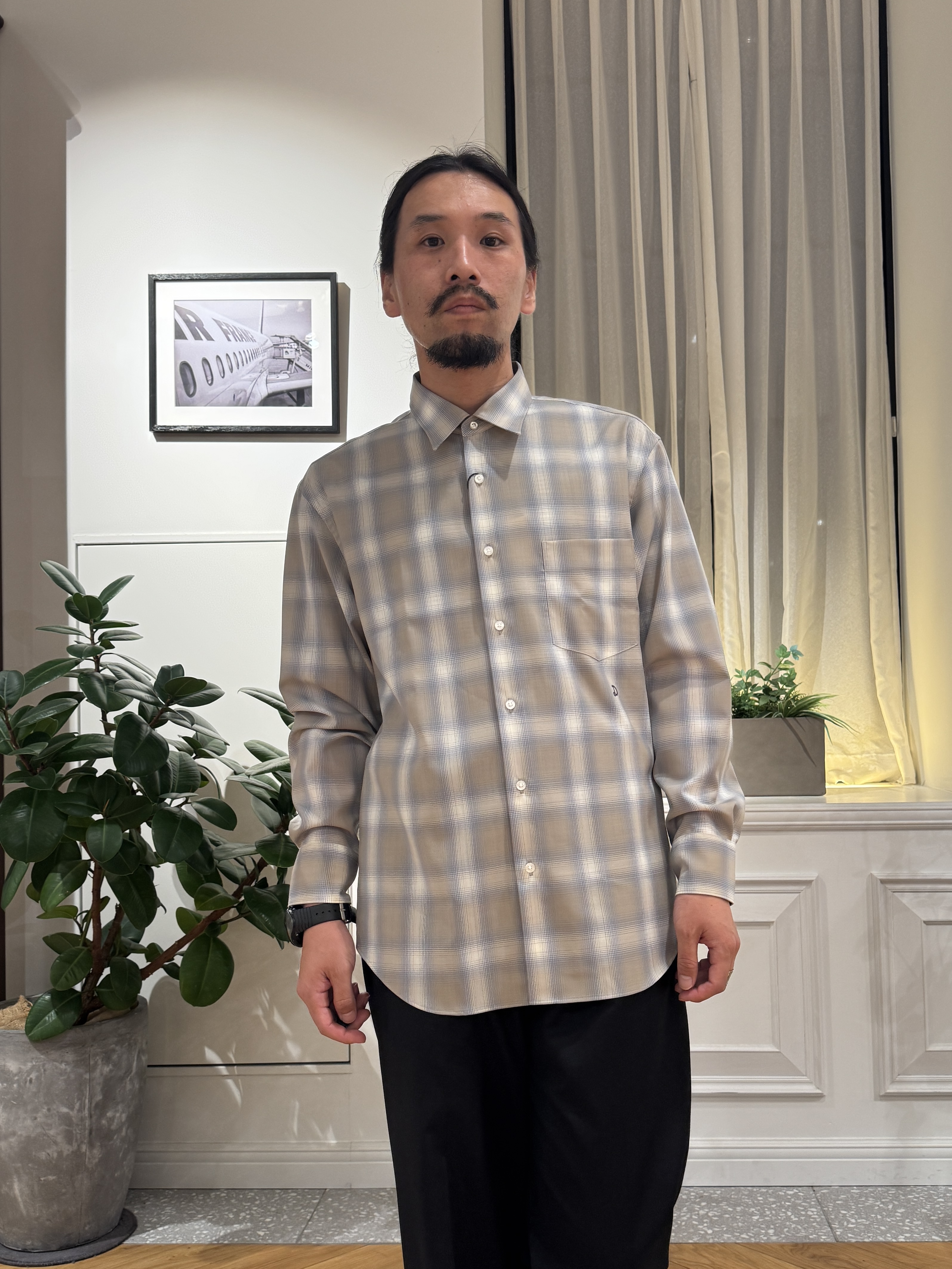 kawarataniさんの「DRESSTERIOR｜【日本製】オンブレーチェックシャツ」を使ったコーディネート