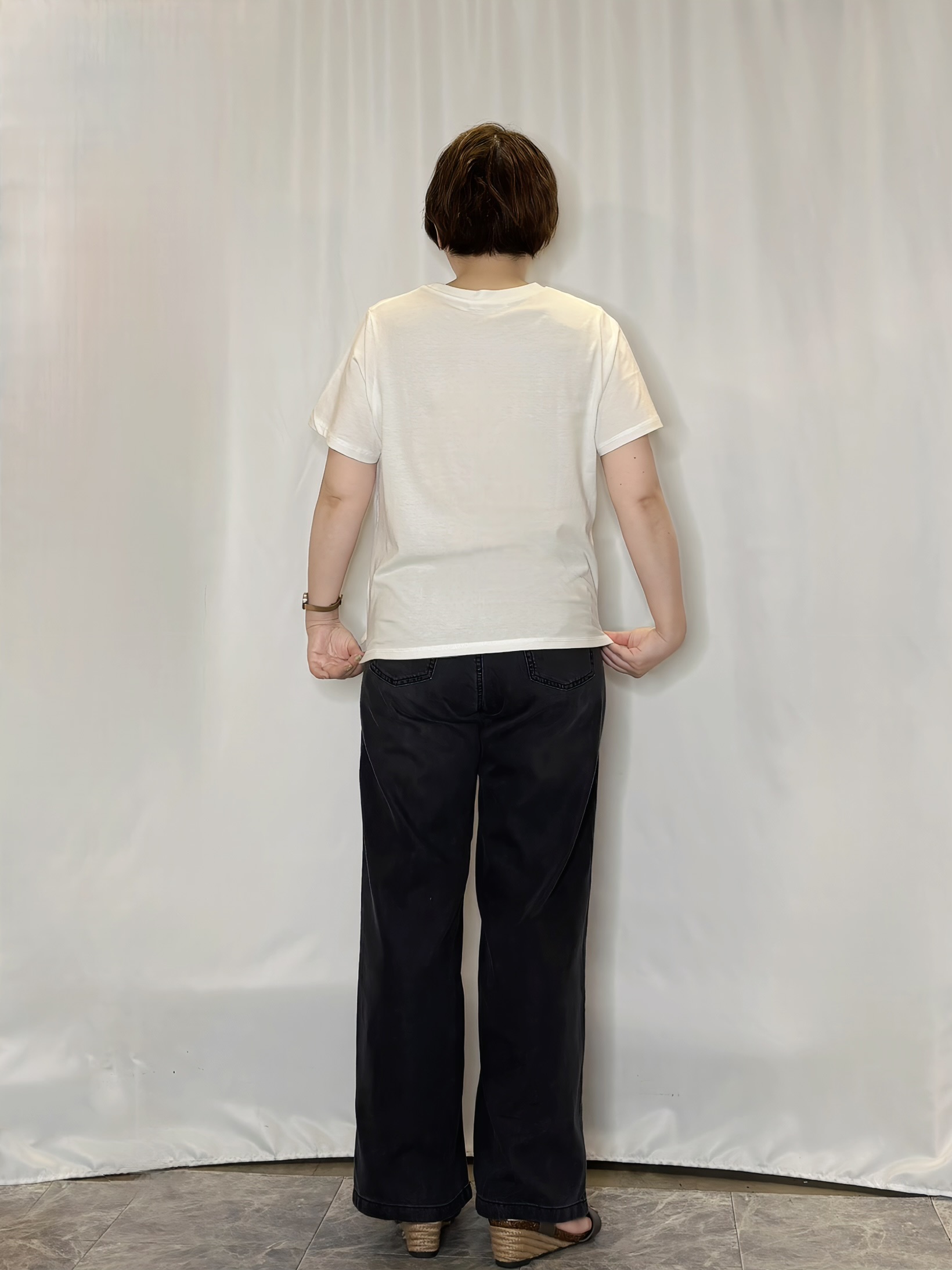たみさんの「SHOO･LA･RUE｜【洗濯機可/S-LL】二の腕隠せる 5分袖ギンガムシアーブラウス」を使ったコーディネート