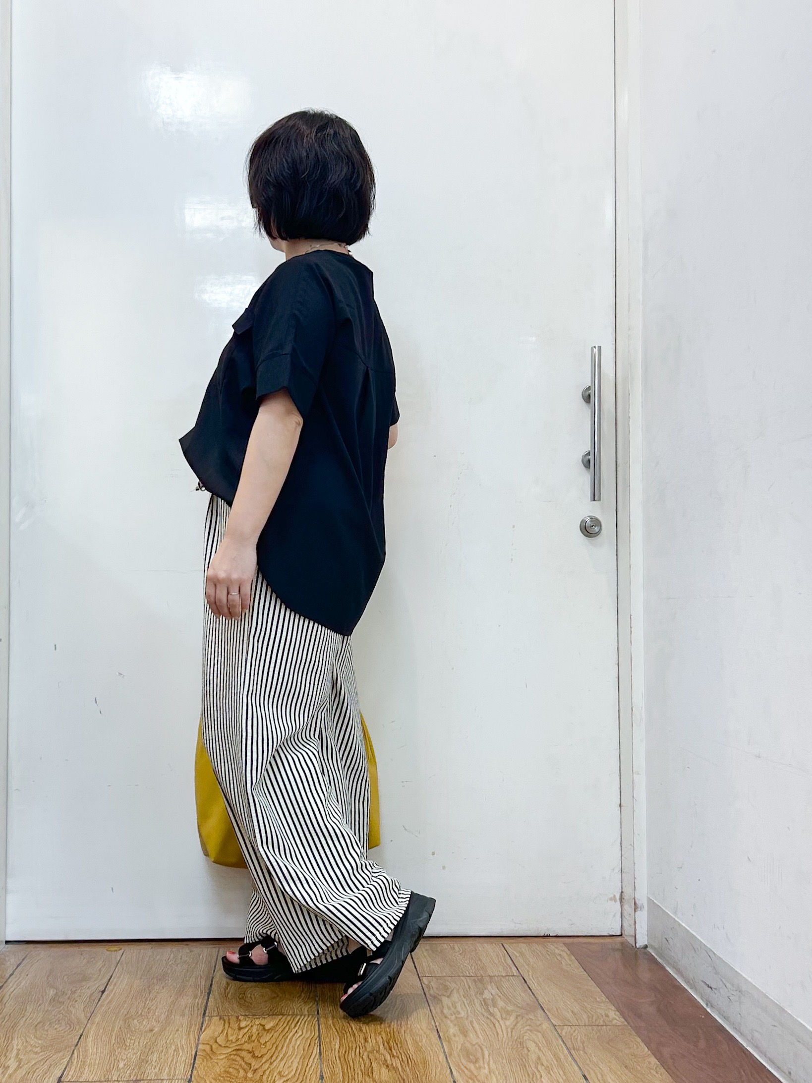 haruさんの「SHOO･LA･RUE｜【洗濯後しわになりにくい/UV/吸水速乾】Wポケットが目を引く オンオフ使えるスキッパーブラウス」を使ったコーディネート
