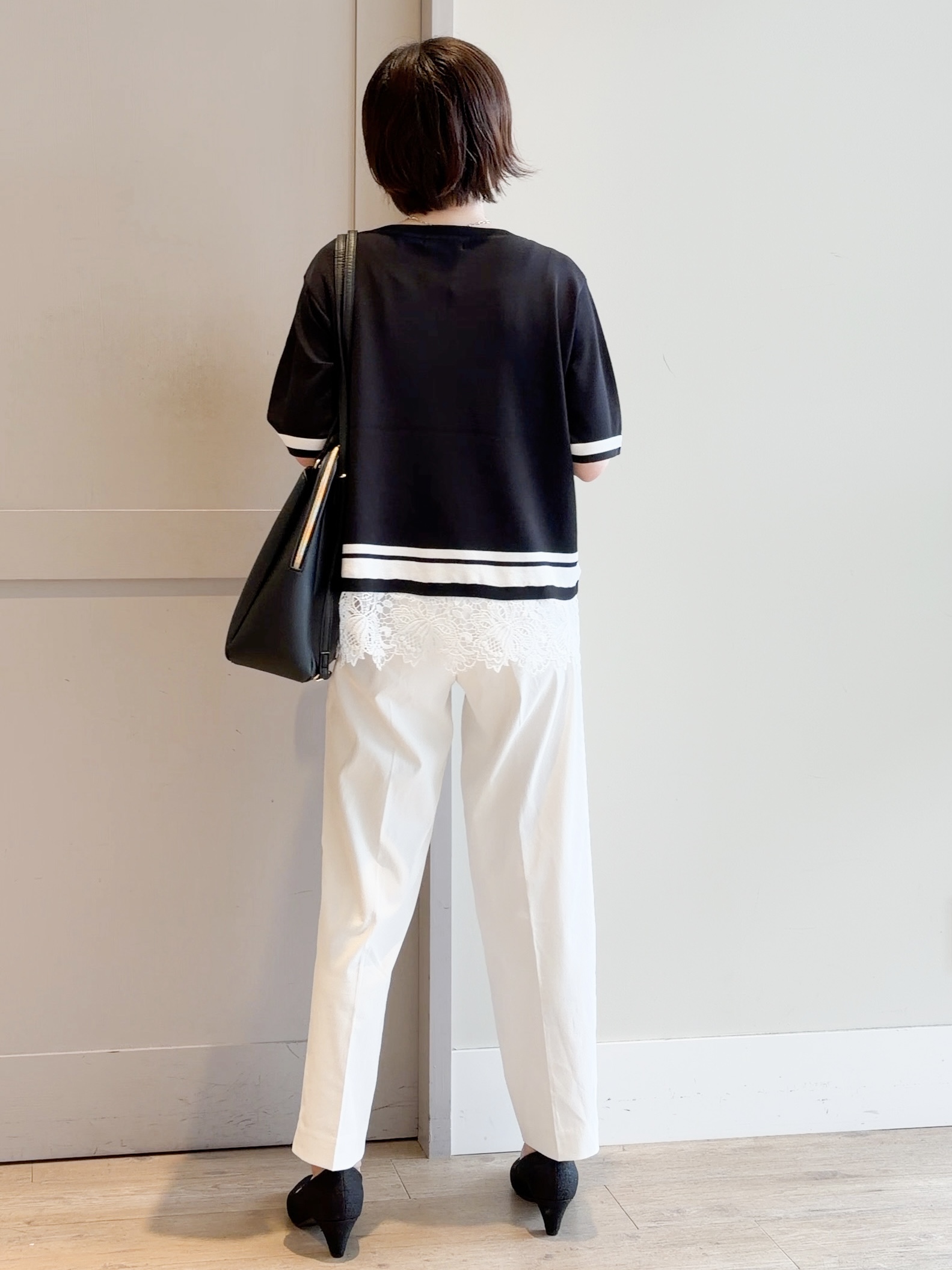 yamakoさんの「grove｜【シリーズ累計36万枚／UVカット・洗濯機OK】やわらかドライタッチレースドッキングニット」を使ったコーディネート