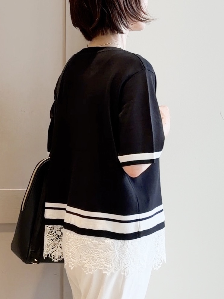 yamakoさんの「grove｜【シリーズ累計36万枚／UVカット・洗濯機OK】やわらかドライタッチレースドッキングニット」を使ったコーディネート