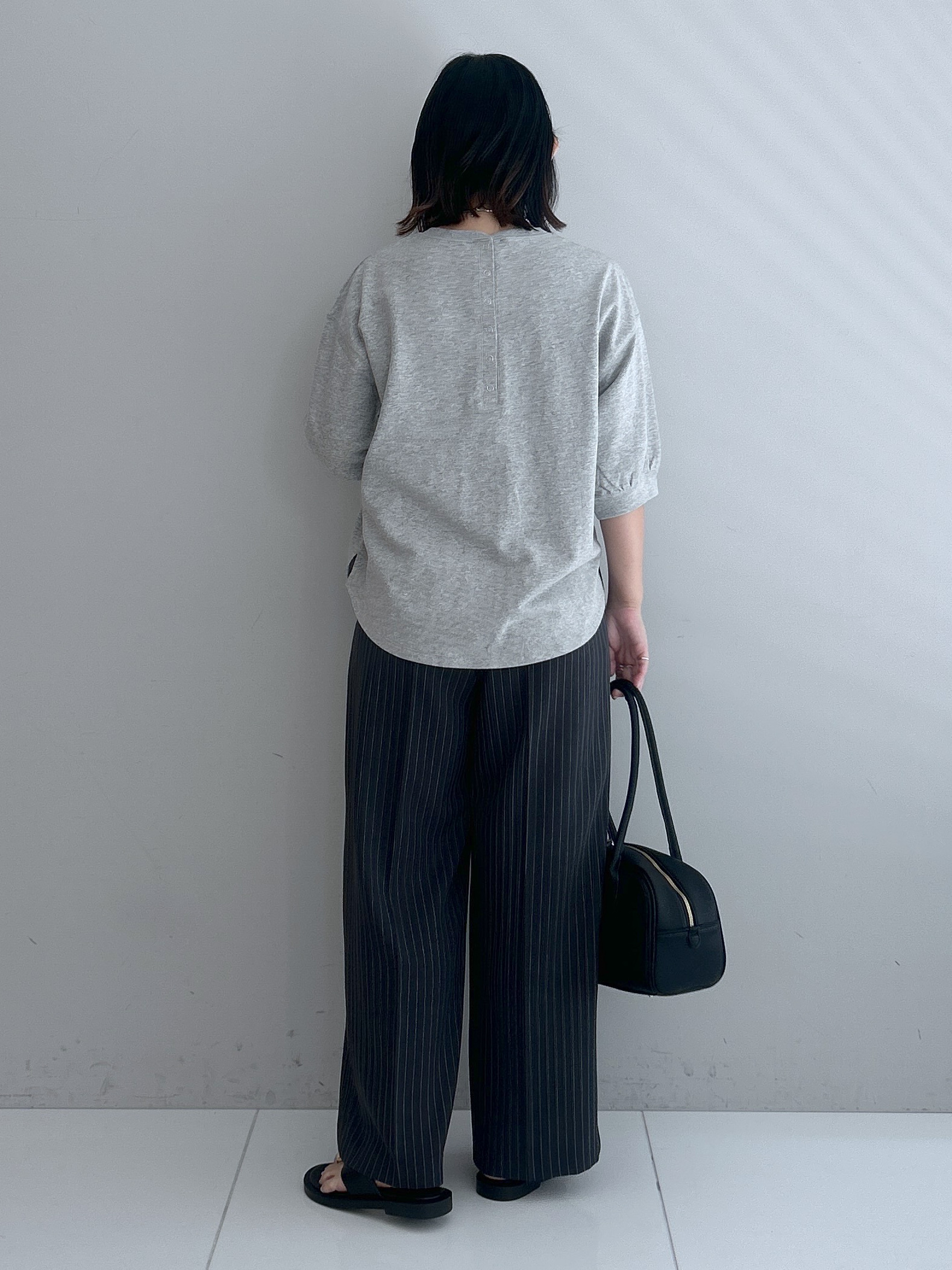 Hirokaさんの「Dessin｜【高レビュー/洗える/XS-L】バックヘンリーミニ裏毛 5分袖」を使ったコーディネート