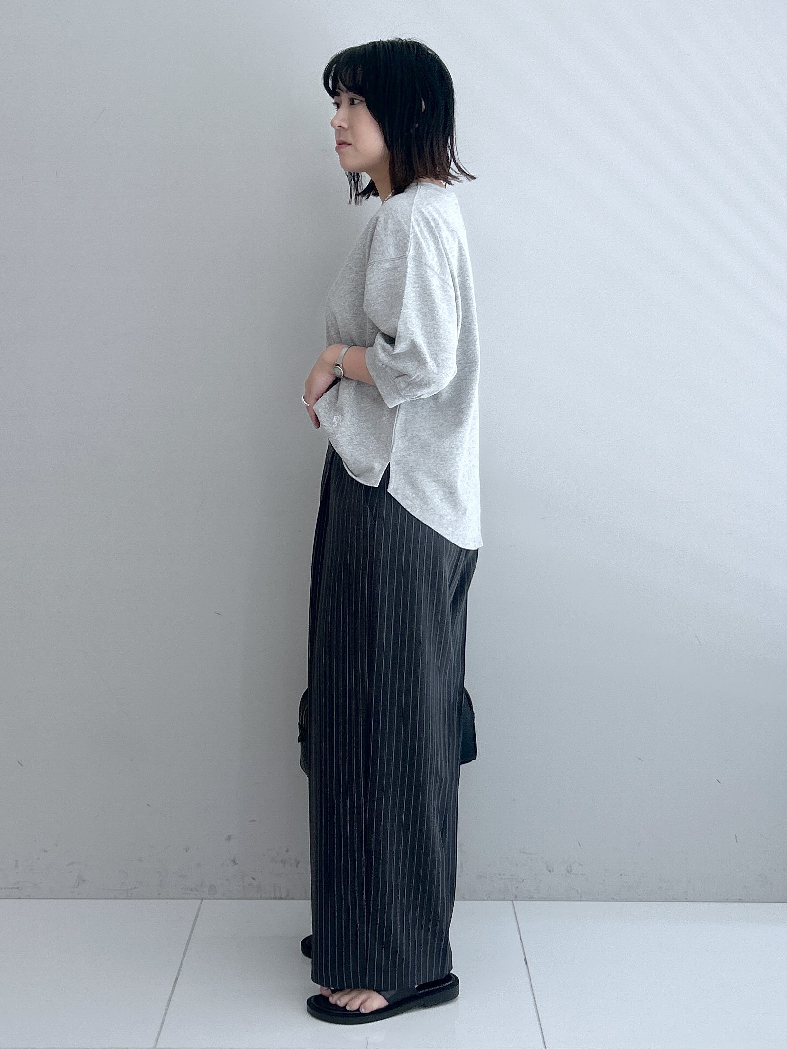 Hirokaさんの「Dessin｜【高レビュー/洗える/XS-L】バックヘンリーミニ裏毛 5分袖」を使ったコーディネート