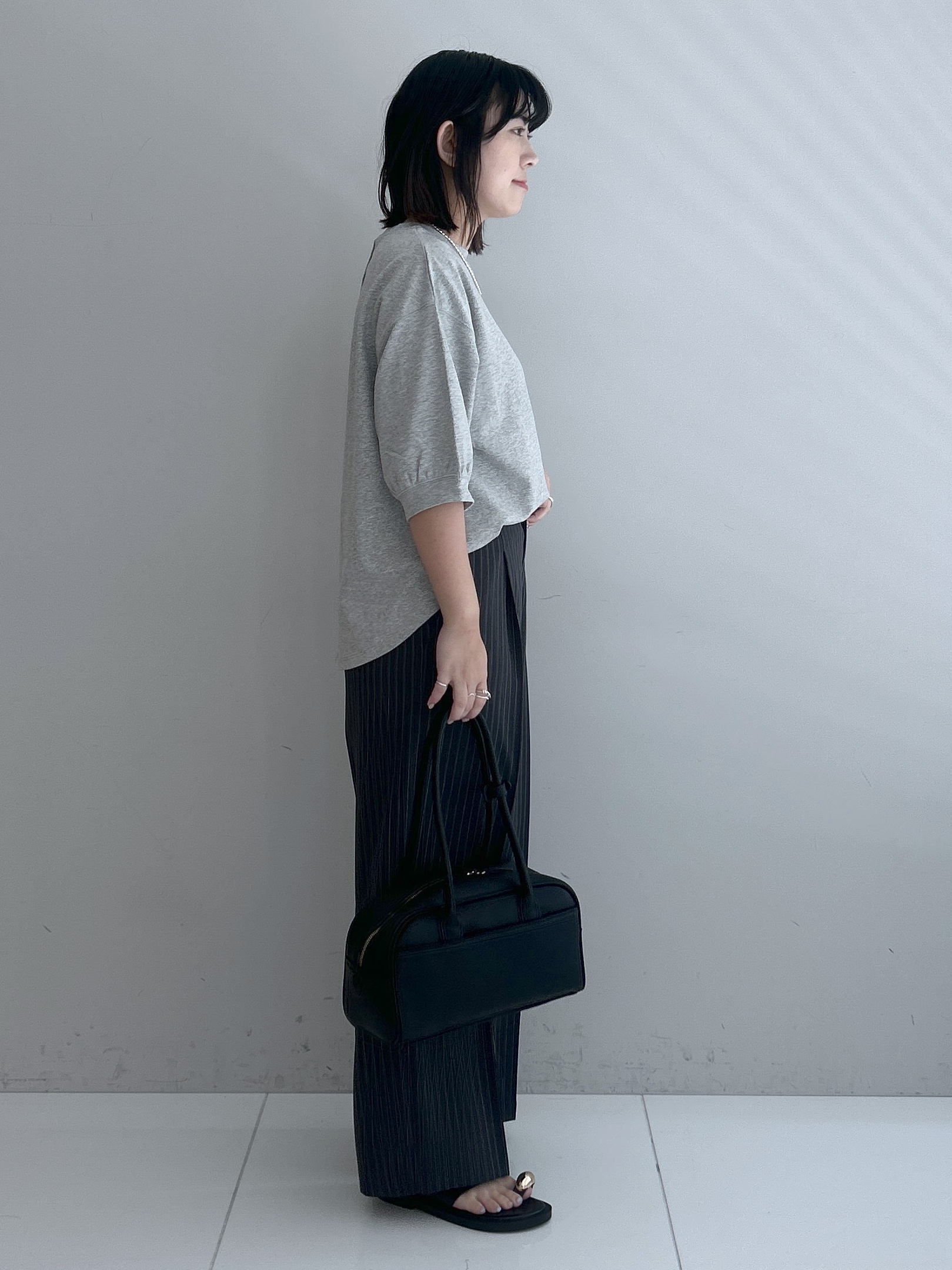 Hirokaさんの「Dessin｜【高レビュー/洗える/XS-L】バックヘンリーミニ裏毛 5分袖」を使ったコーディネート