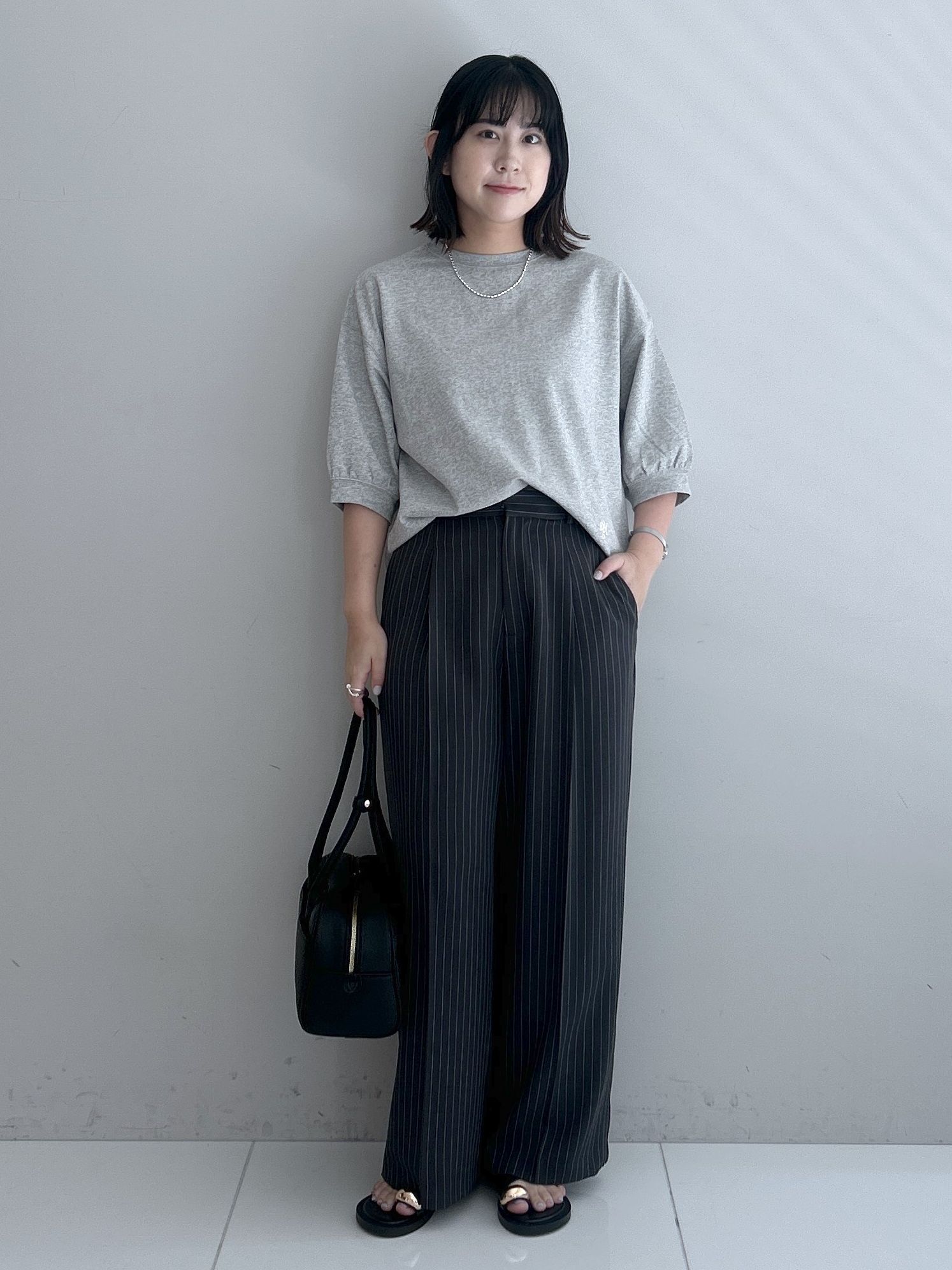 Hirokaさんの「Dessin｜【高レビュー/洗える/XS-L】バックヘンリーミニ裏毛 5分袖」を使ったコーディネート
