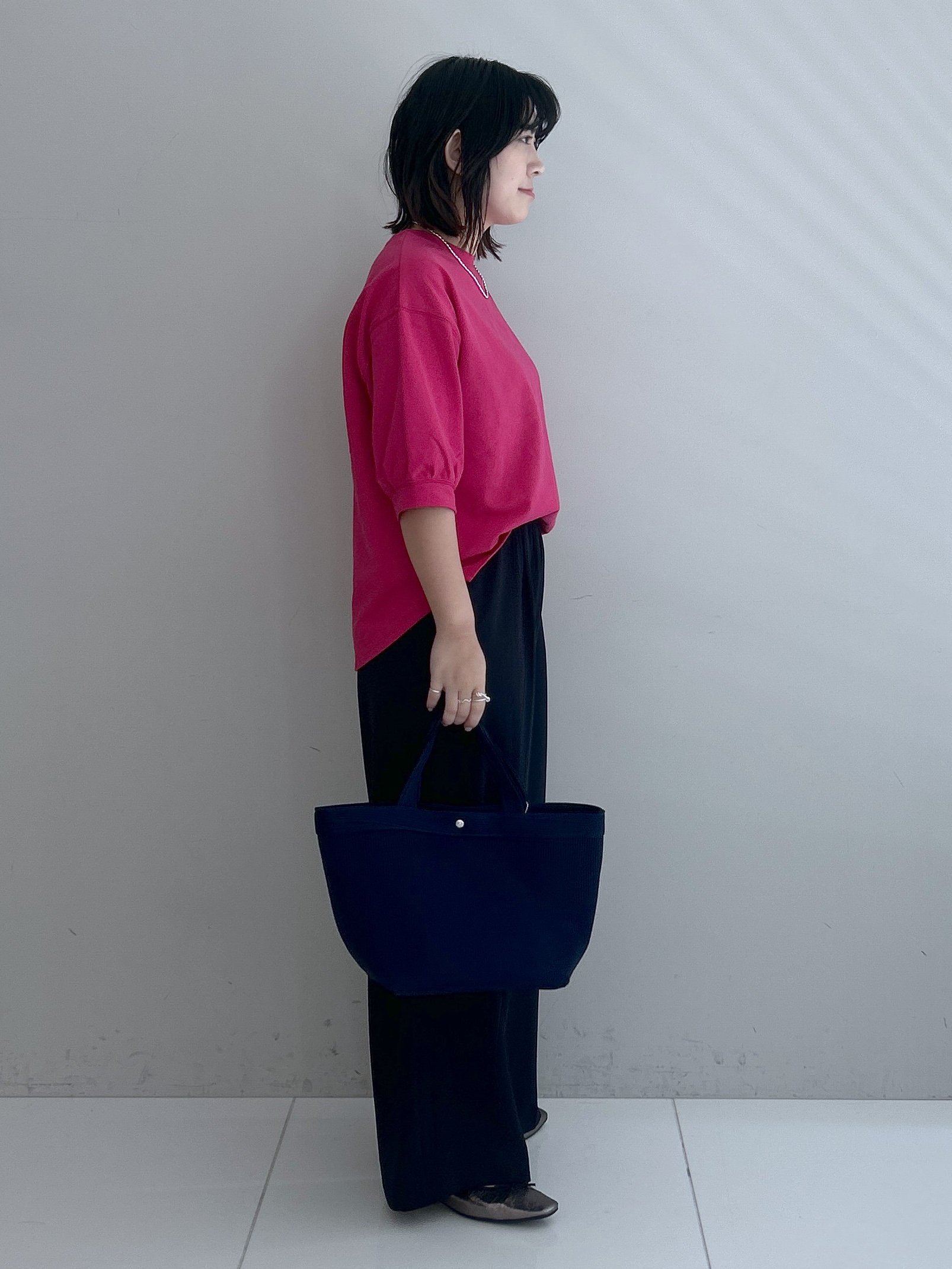 Hirokaさんの「Dessin｜【高レビュー/洗える/XS-L】バックヘンリーミニ裏毛 5分袖」を使ったコーディネート