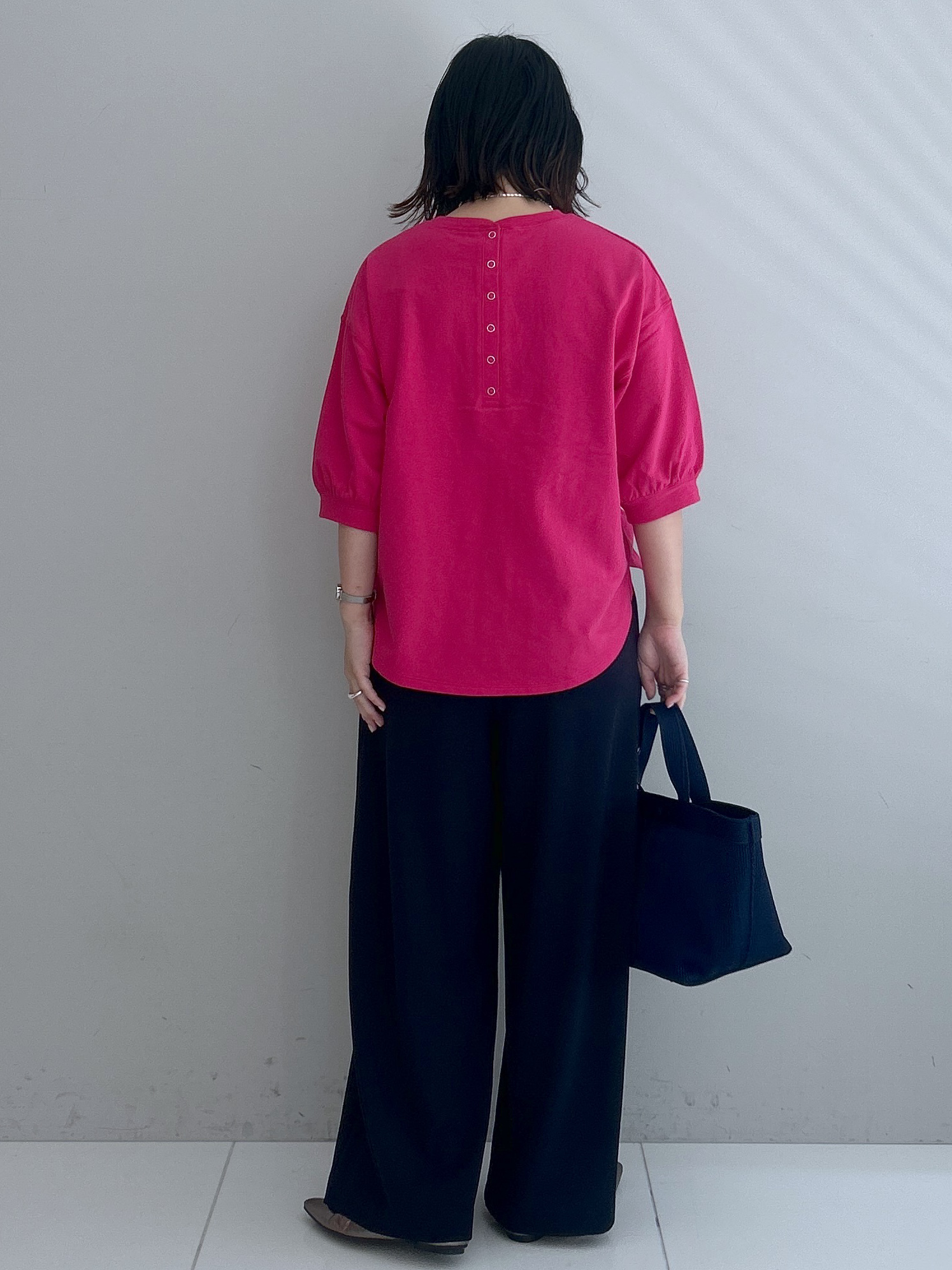 Hirokaさんの「Dessin｜【高レビュー/洗える/XS-L】バックヘンリーミニ裏毛 5分袖」を使ったコーディネート