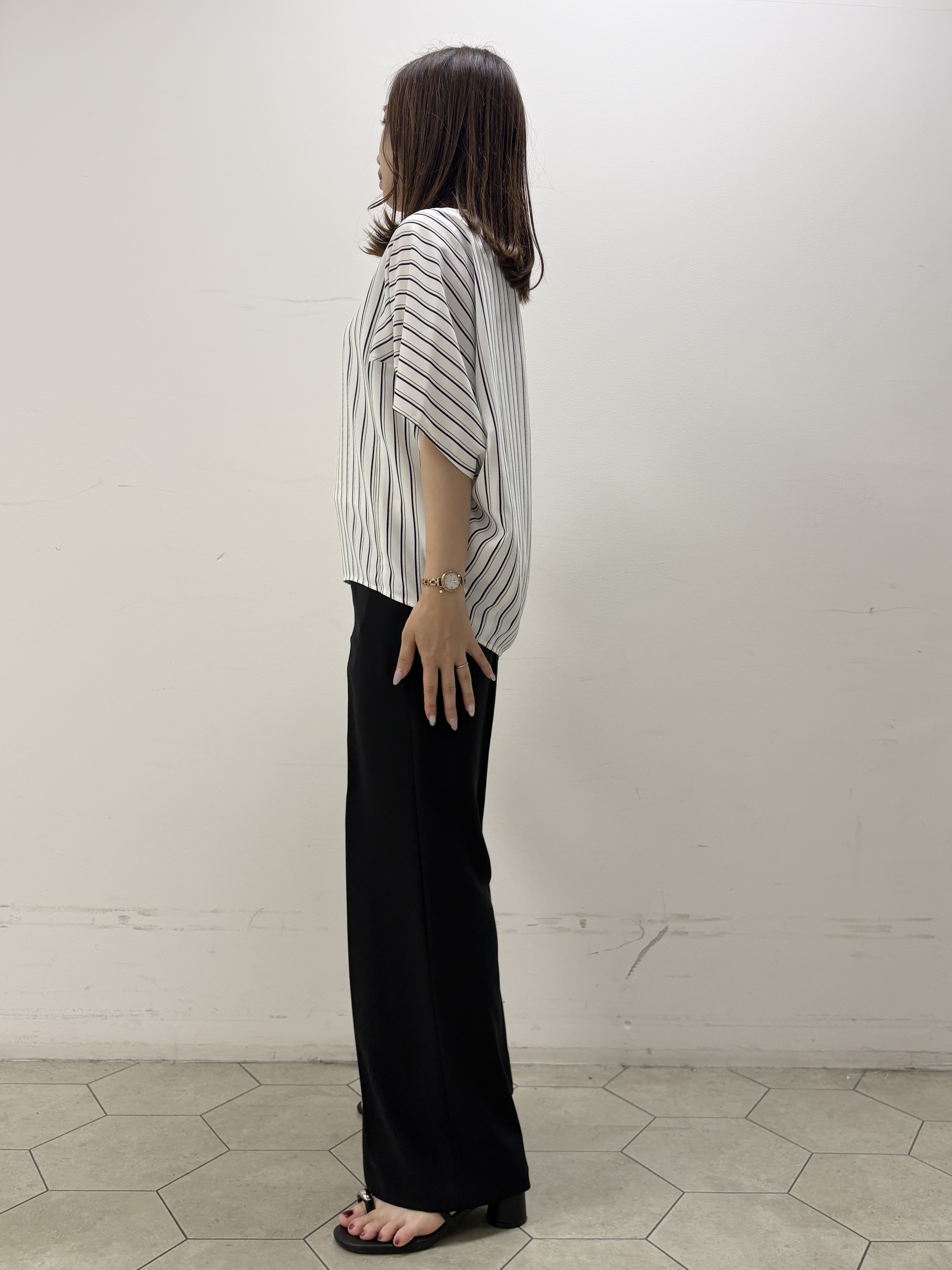 kahoさんの「INDIVI｜【洗える／UVケア】ジョーゼットドルマンブラウス」を使ったコーディネート