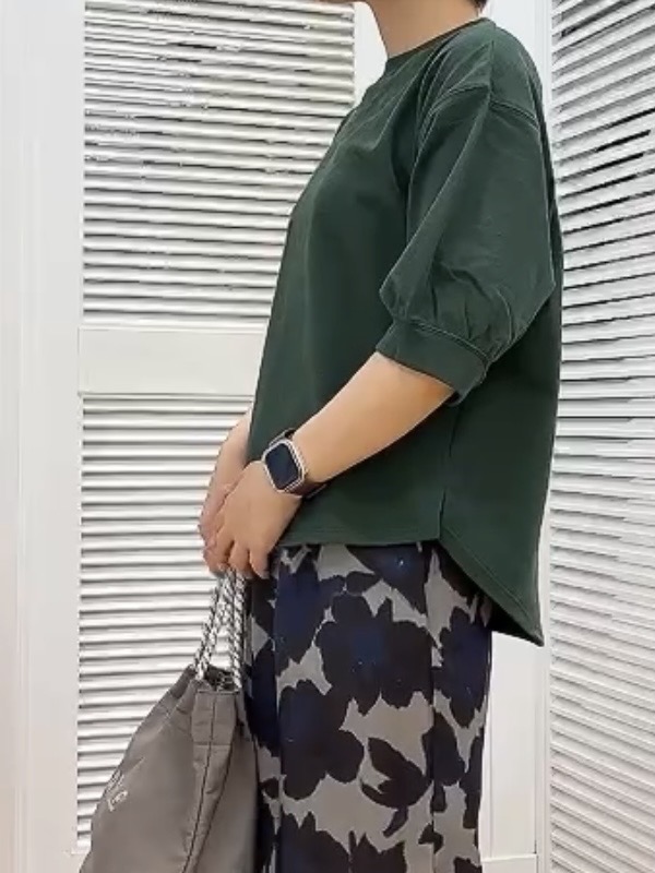 Hamaさんの「Dessin｜【高レビュー/洗える/XS-L】バックヘンリーミニ裏毛 5分袖」を使ったコーディネート
