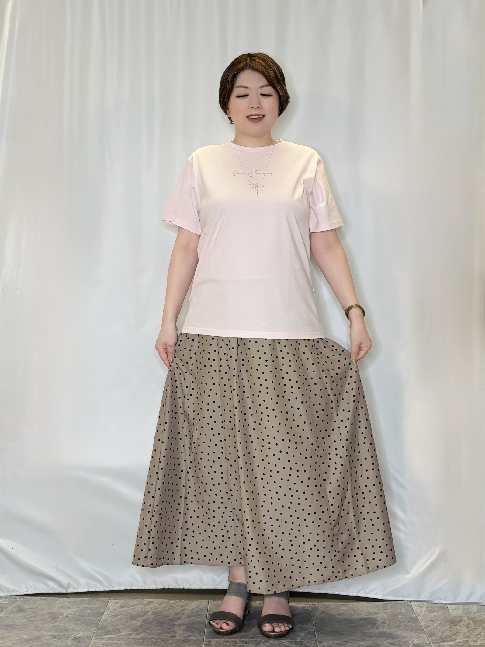 たみさんの「SHOO･LA･RUE｜【洗濯機可/S-LL】夏に快適サラサラ感 大人のプリントTシャツ」を使ったコーディネート