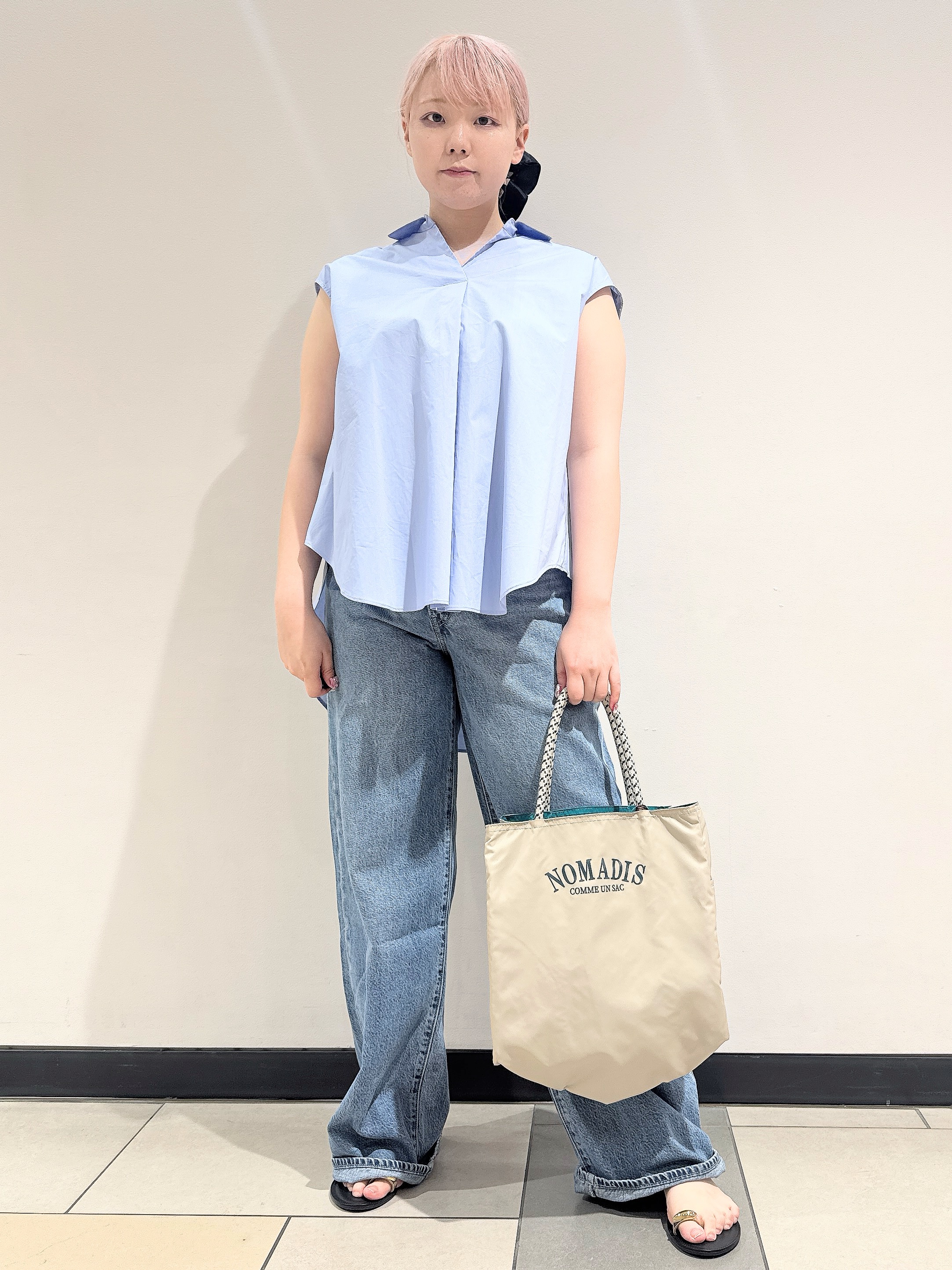 なかもとあきさんの「DRESSTERIOR｜フレンチスリーブ スキッパーブラウス」を使ったコーディネート