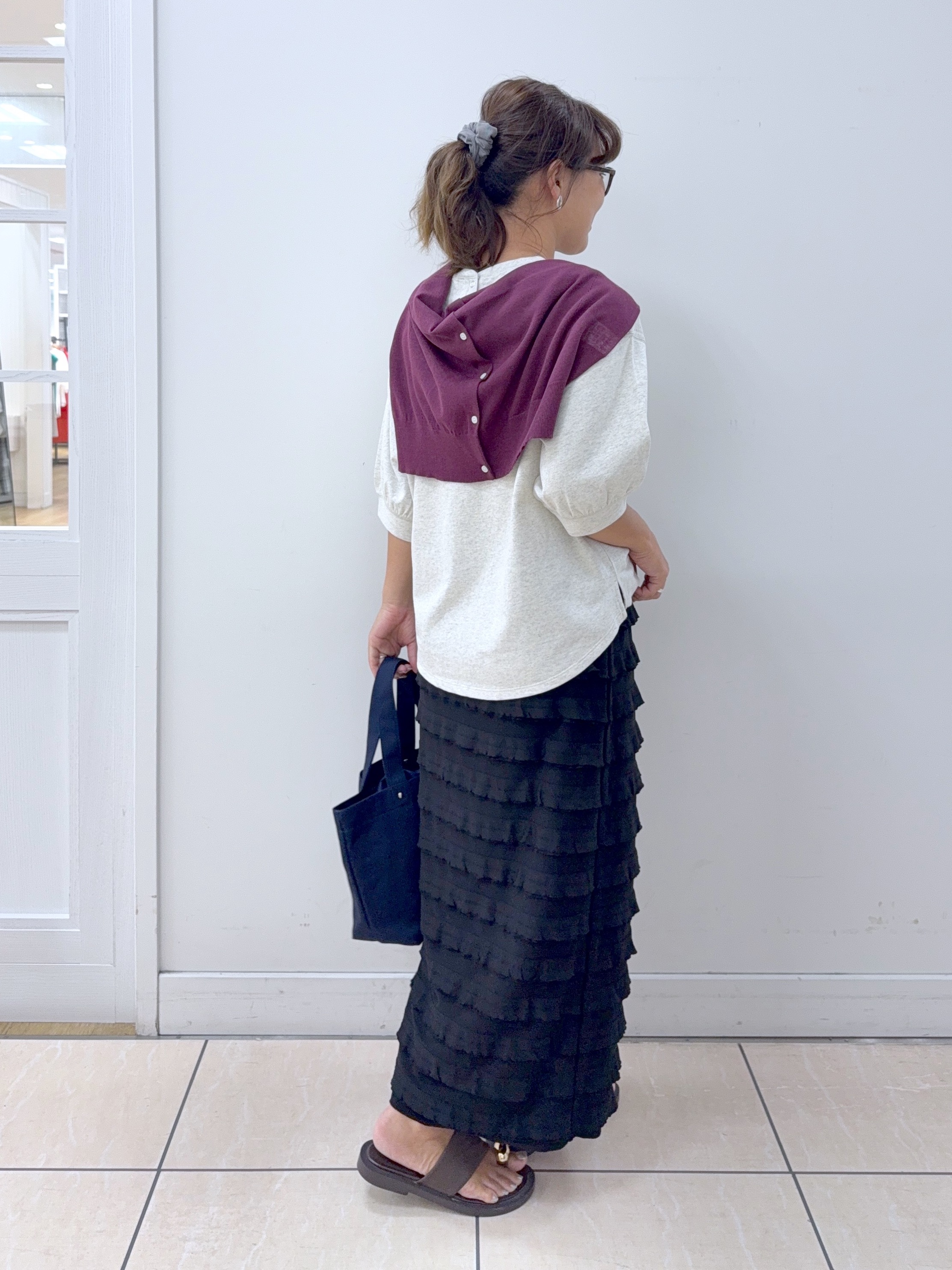 Osawaさんの「Dessin｜【高レビュー/洗える/XS-L】バックヘンリーミニ裏毛 5分袖」を使ったコーディネート