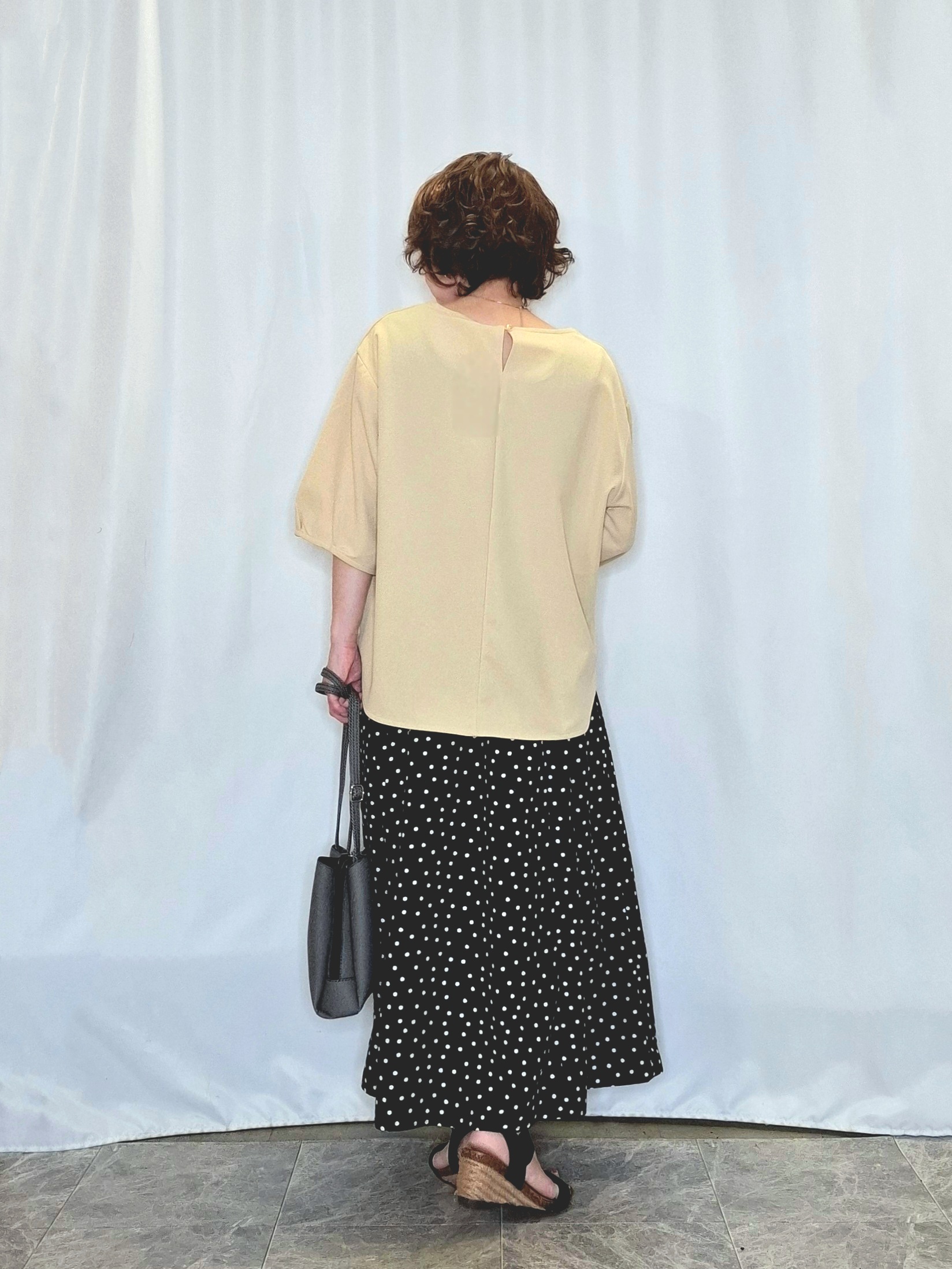 ぬーさんの「SHOO･LA･RUE｜【2点セット/洗濯機可/S-LL】インせず着られる ネックレス付き 5分袖Ｔシャツ」を使ったコーディネート