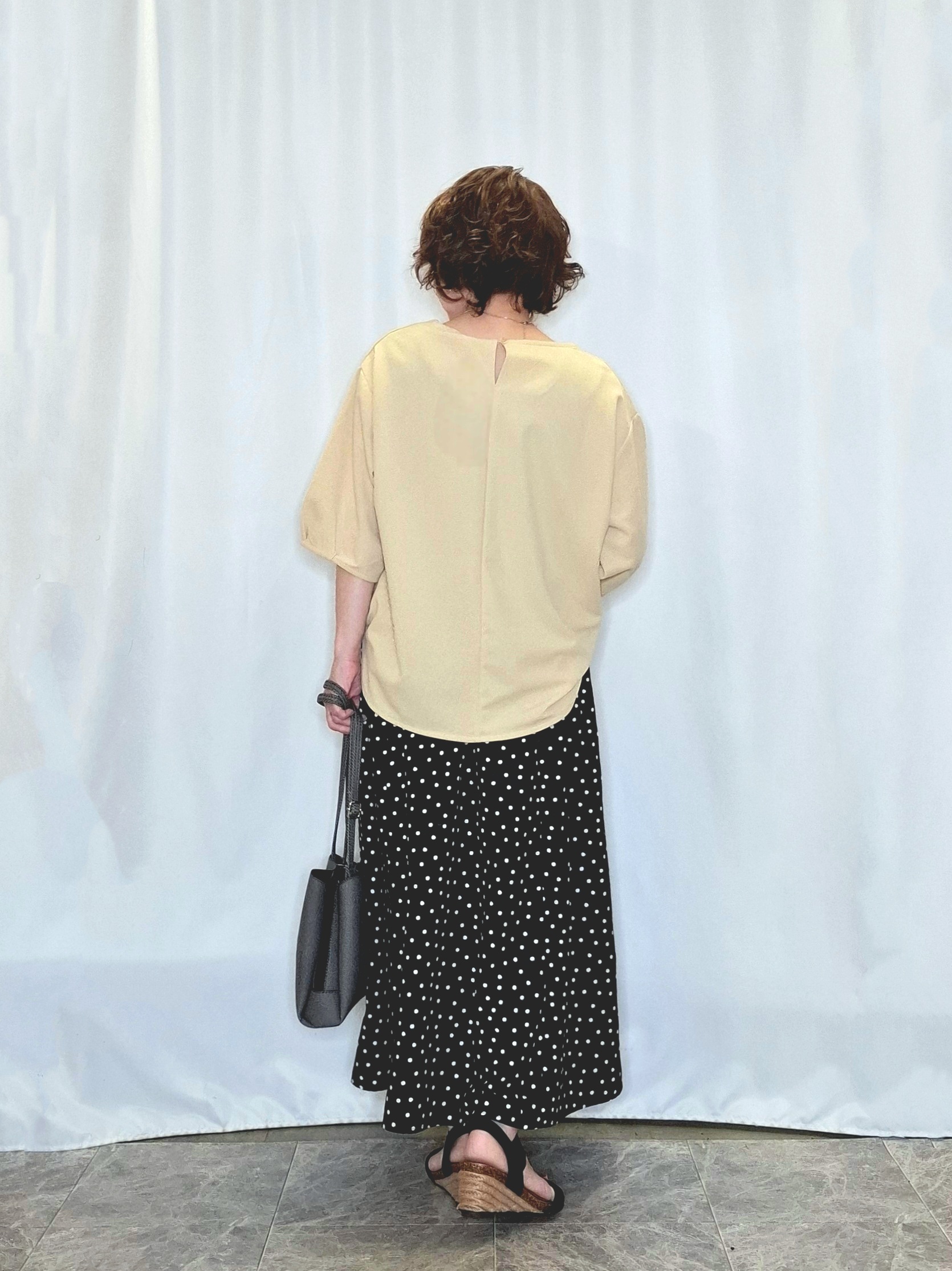 ぬーさんの「SHOO･LA･RUE｜【2点セット/洗濯機可/S-LL】インせず着られる ネックレス付き 5分袖Ｔシャツ」を使ったコーディネート