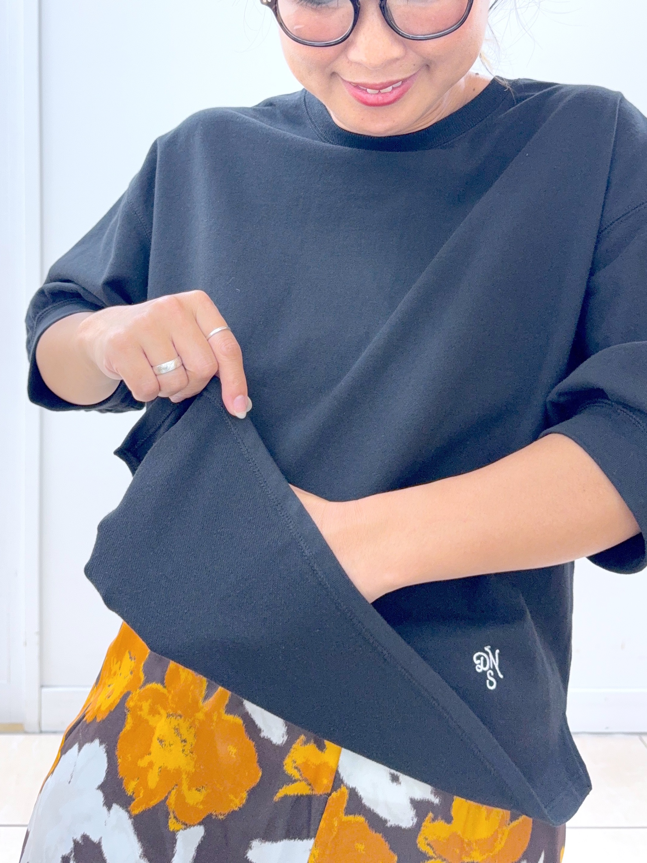 Osawaさんの「Dessin｜【高レビュー/洗える/XS-L】バックヘンリーミニ裏毛 5分袖」を使ったコーディネート
