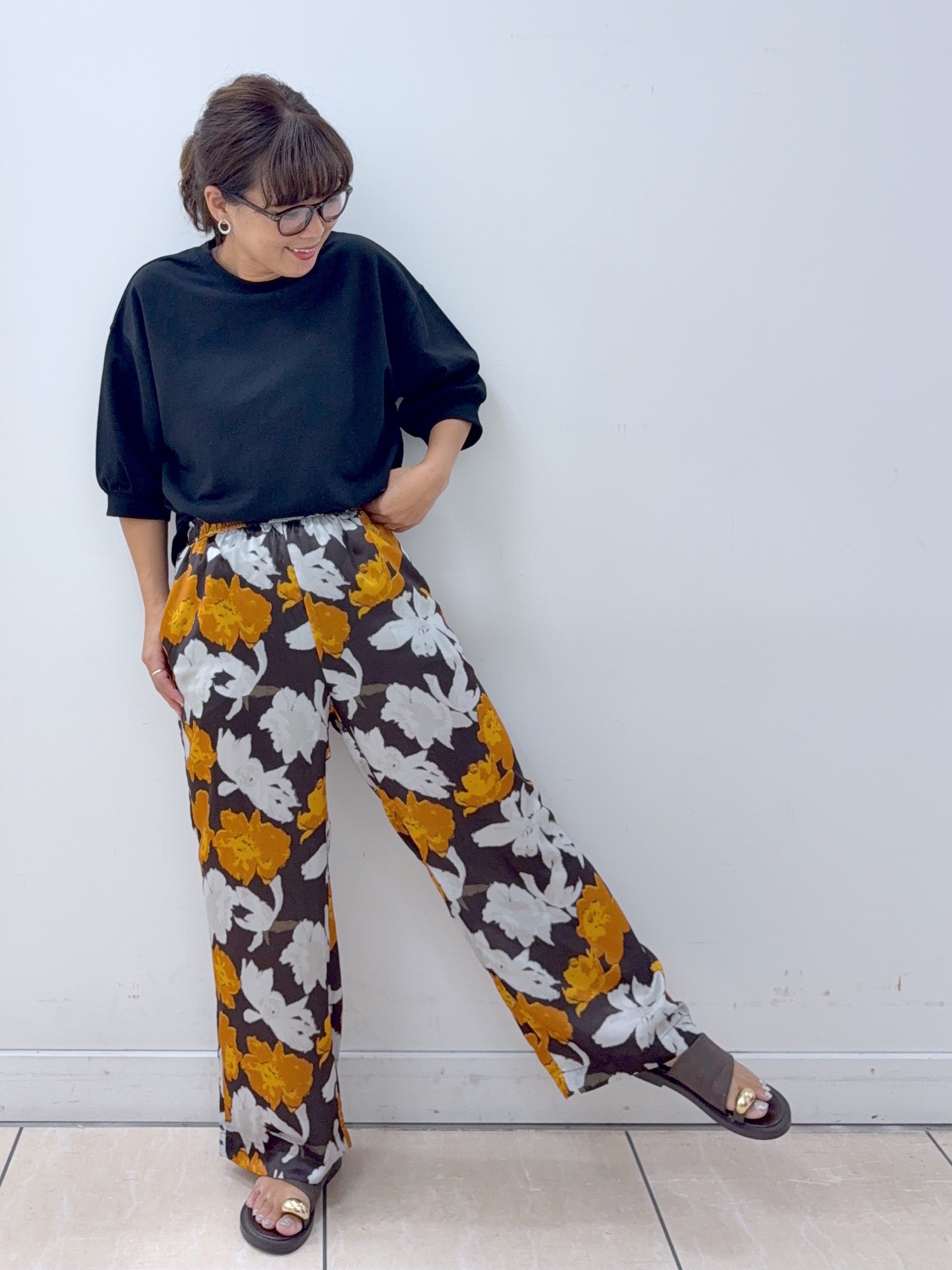 Osawaさんの「Dessin｜【高レビュー/洗える/XS-L】バックヘンリーミニ裏毛 5分袖」を使ったコーディネート