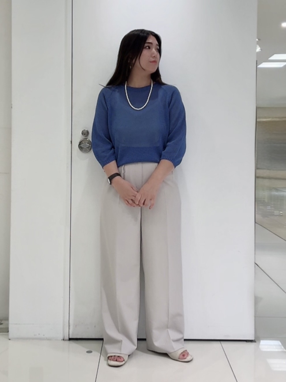 なかじさんの「UNTITLED｜◆【楽な穿き心地/UV/接触冷感】クリーンワイドパンツ」を使ったコーディネート