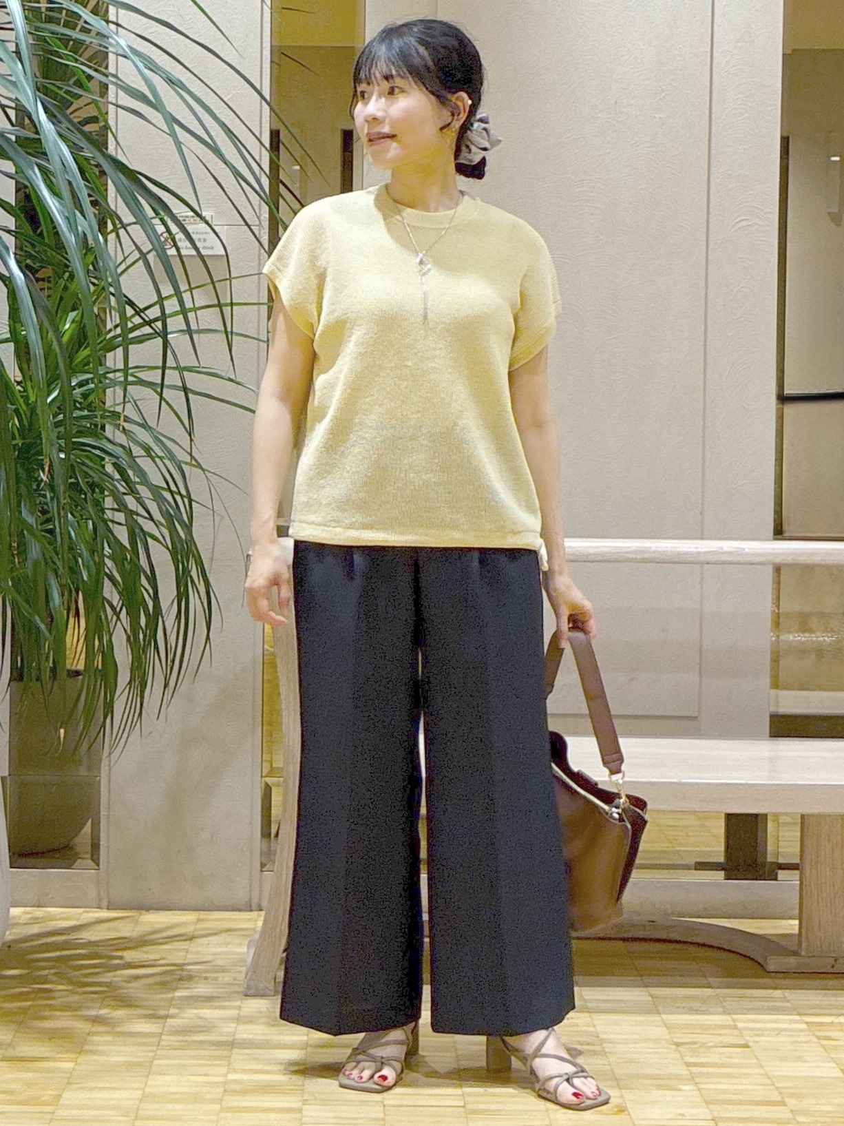  beni_gingerさんの「Reflect｜【レイヤードにおすすめ◎】畦編みフレンチスリーブトップス」を使ったコーディネート