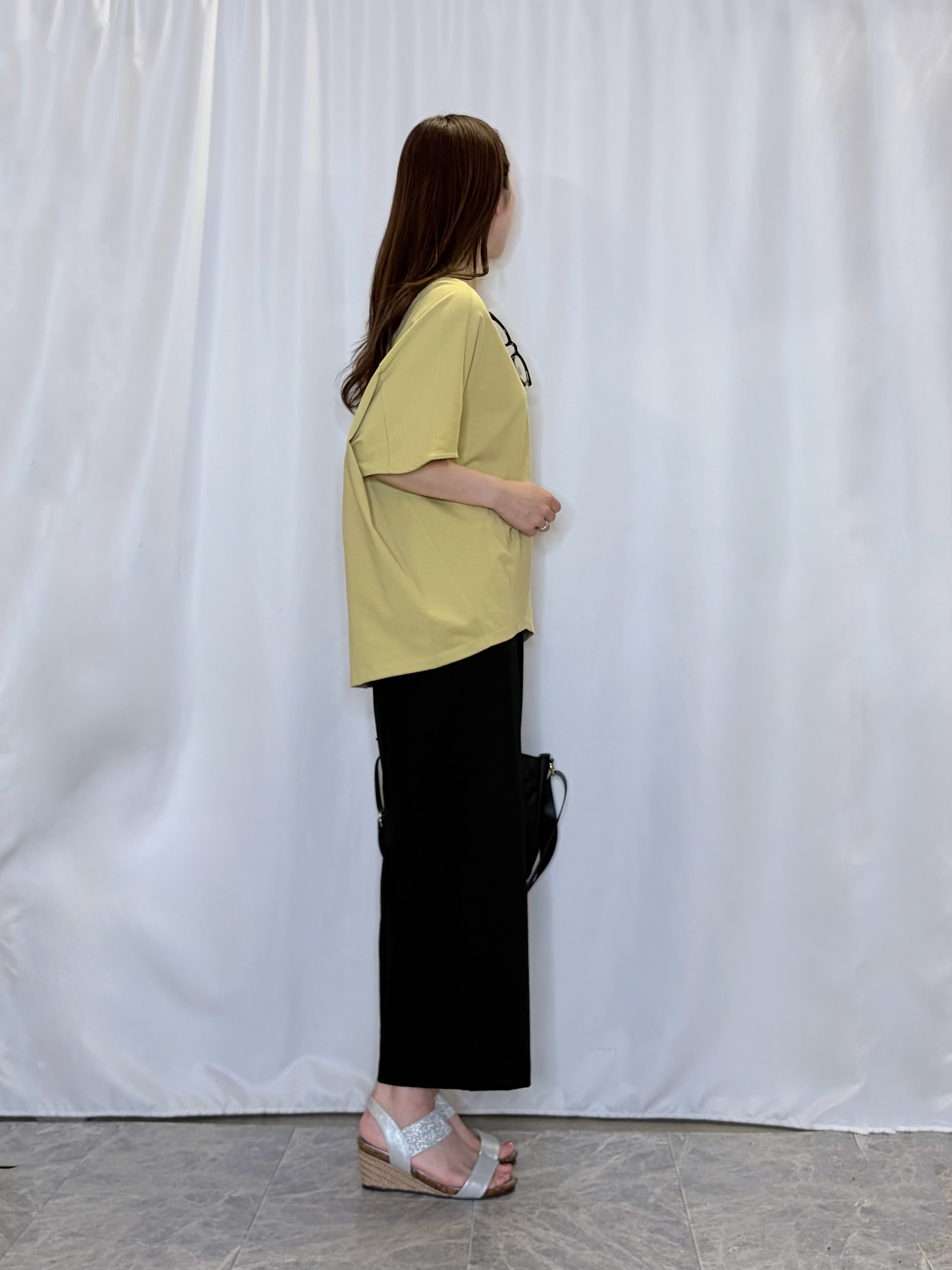 おうめさんの「SHOO･LA･RUE｜【洗濯機可/体型カバー】インせず着られる 上品見えのドルマントップス」を使ったコーディネート