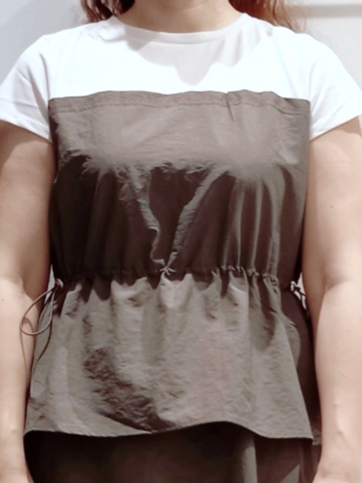 miiさんの「grove｜【低身長さんも選べる着丈・洗濯機◎】1枚で旬顔！Tシャツドッキングドロストワンピース」を使ったコーディネート