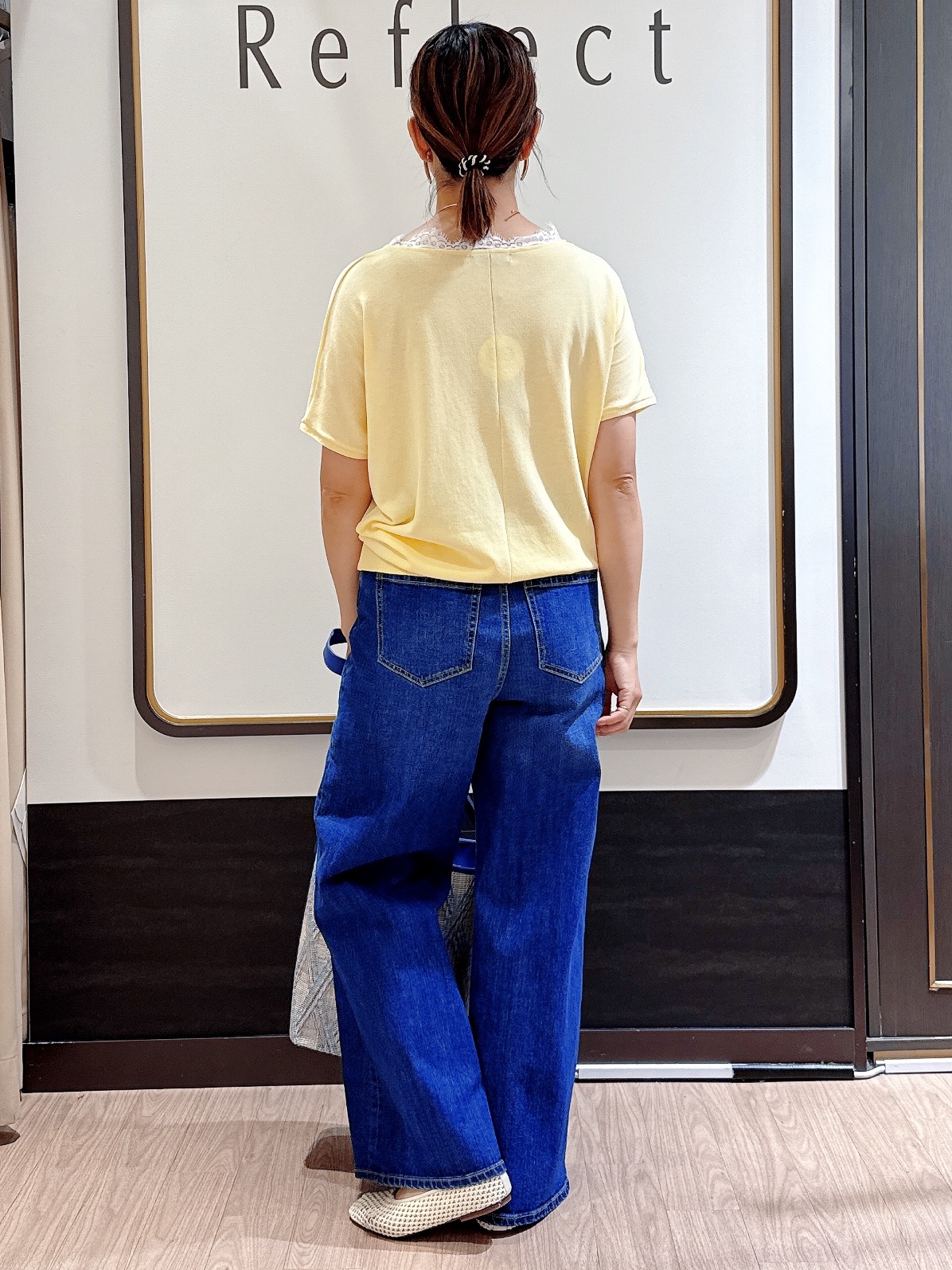 nekoさんの「Reflect｜【二の腕カバー／手洗い可】ネックレース フレンチスリーブニット」を使ったコーディネート