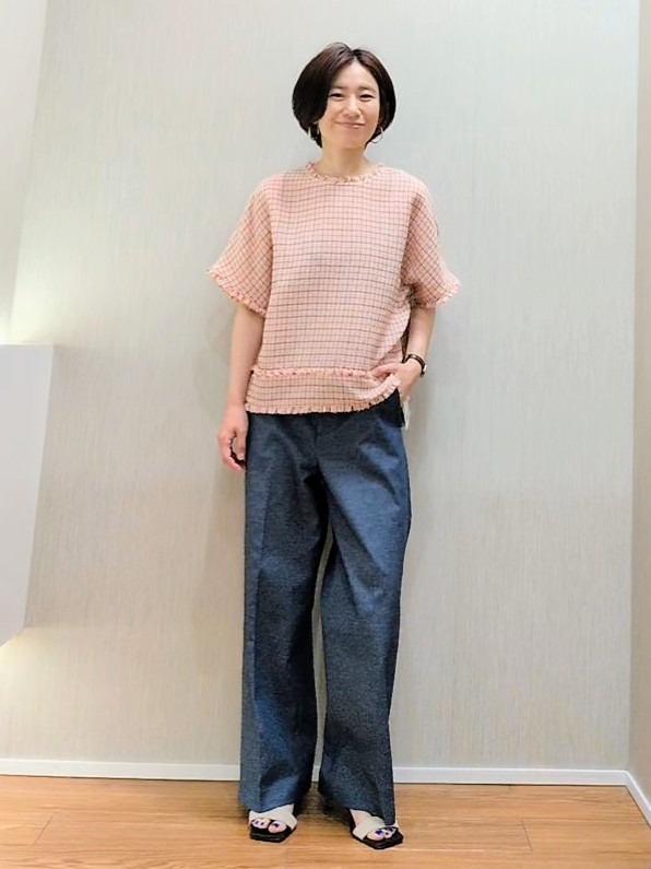 ミズタさんの「UNTITLED｜【秋羽織り/ジップ】トリコットシアーブラウス」を使ったコーディネート