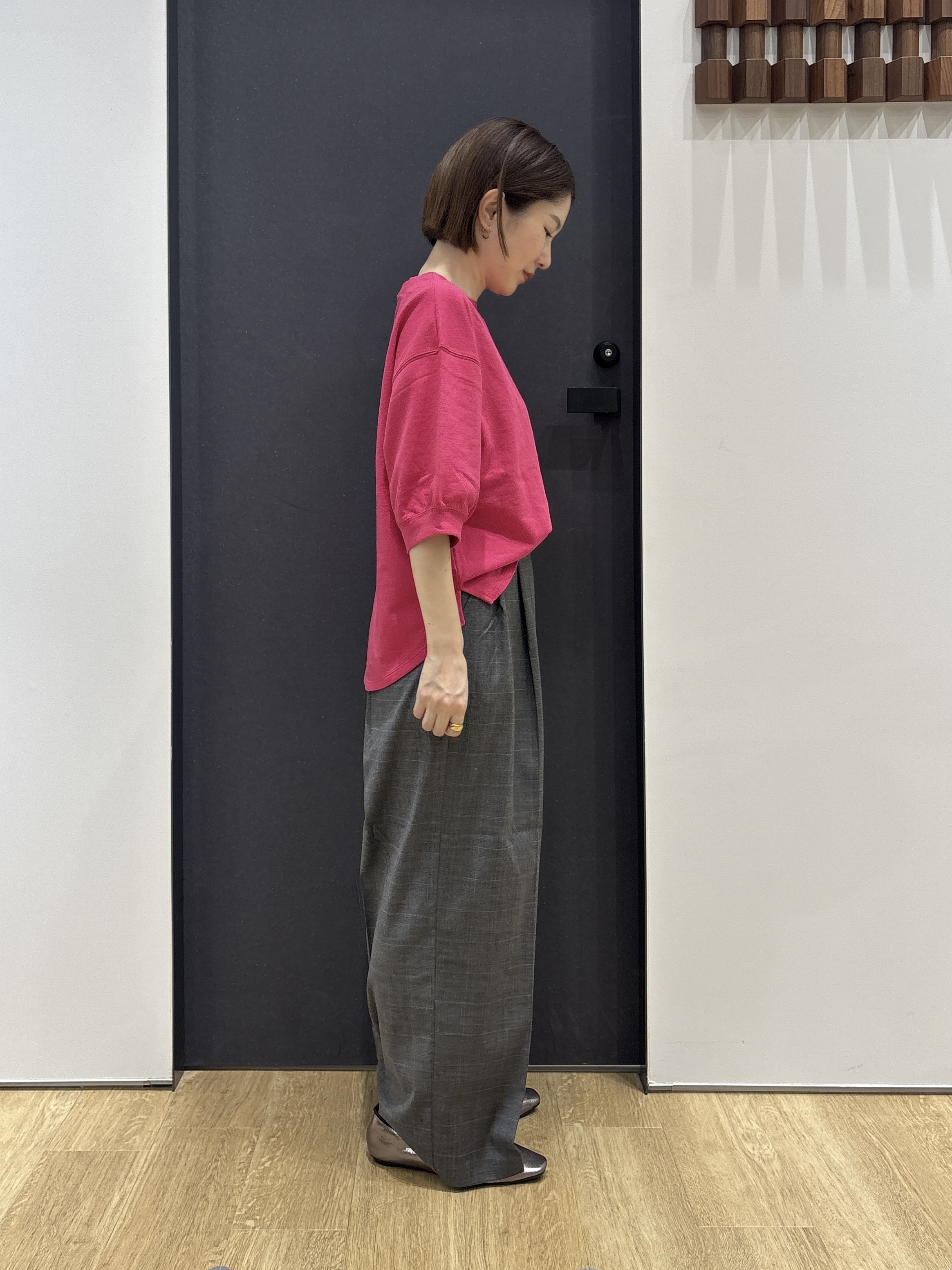 risaさんの「Dessin｜【高レビュー/洗える/XS-L】バックヘンリーミニ裏毛 5分袖」を使ったコーディネート