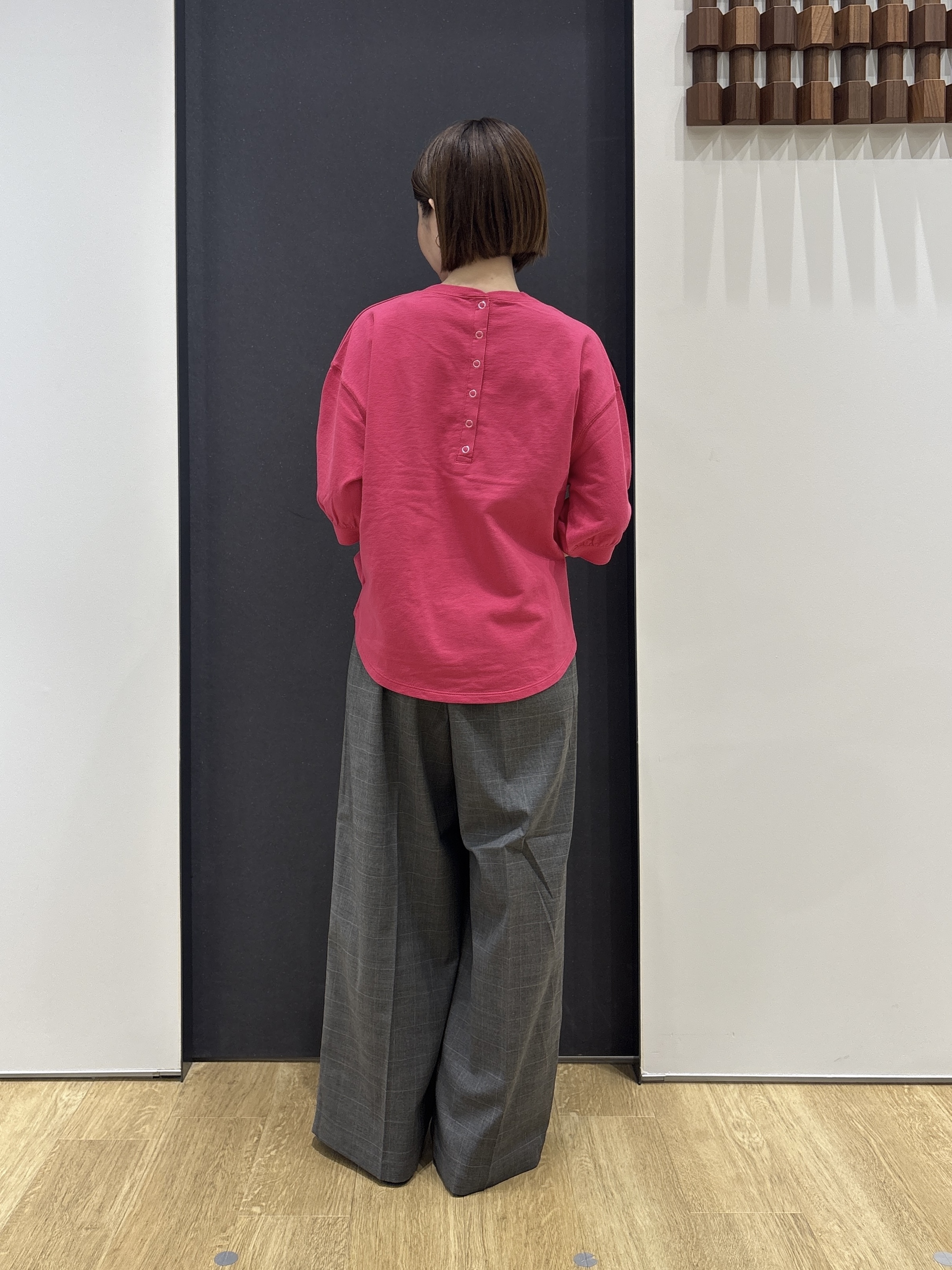 risaさんの「Dessin｜【高レビュー/洗える/XS-L】バックヘンリーミニ裏毛 5分袖」を使ったコーディネート
