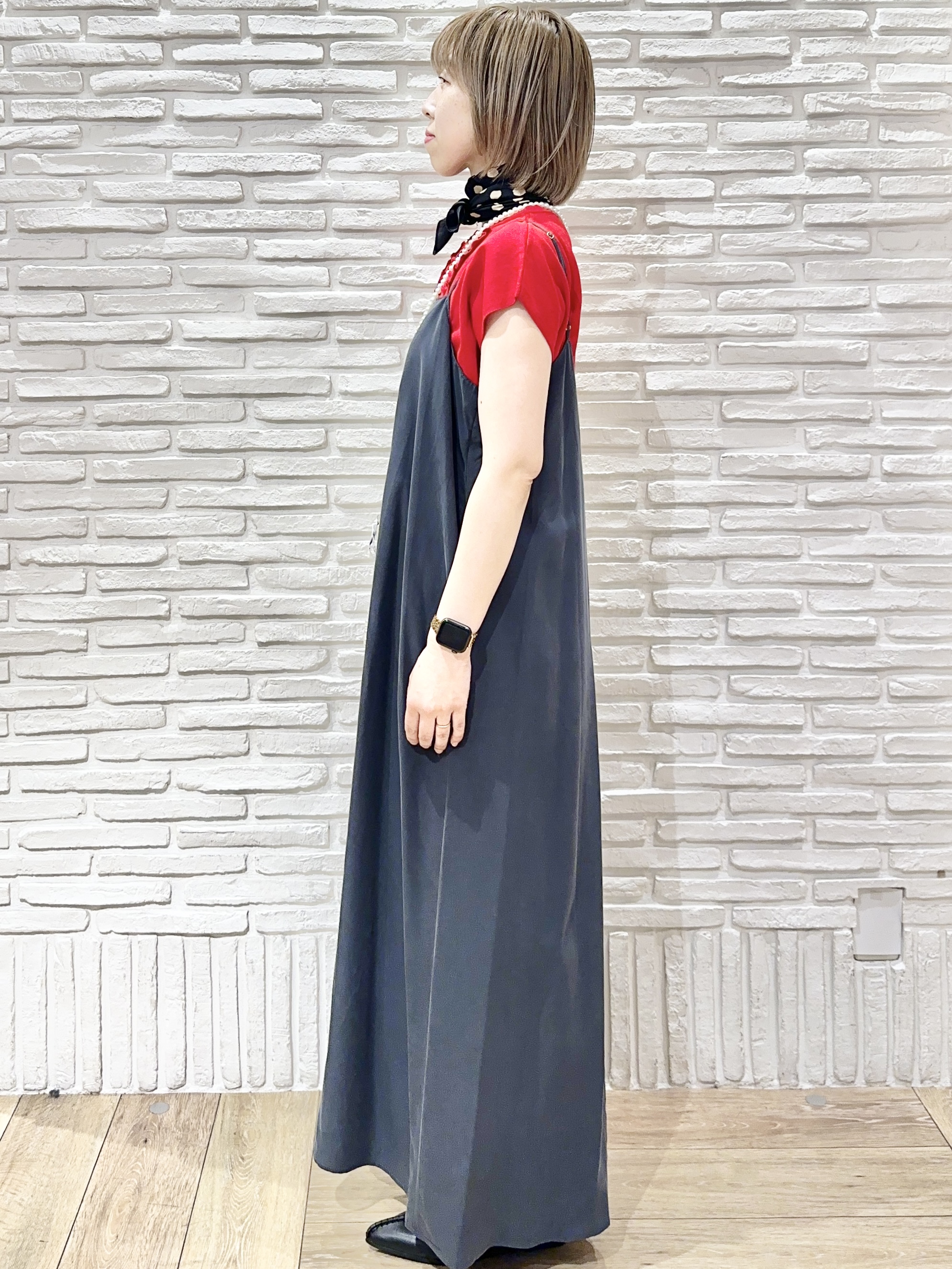 Hana...eさんの「index｜【UV】フリルフレンチスリーブニット《接触冷感／洗濯機OK》」を使ったコーディネート