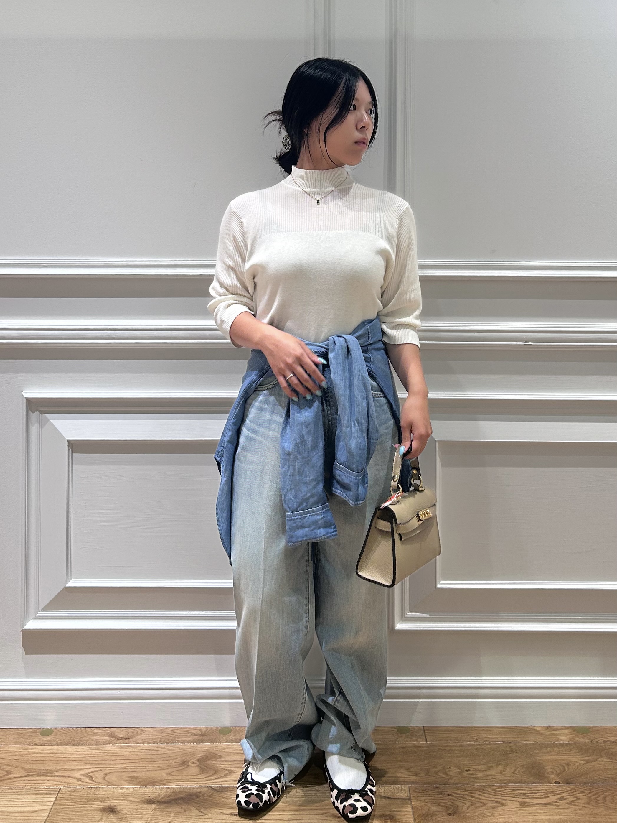 とりみさんの「DRESSTERIOR｜【接触冷感】クールタッチ ハーフスリーブニット」を使ったコーディネート