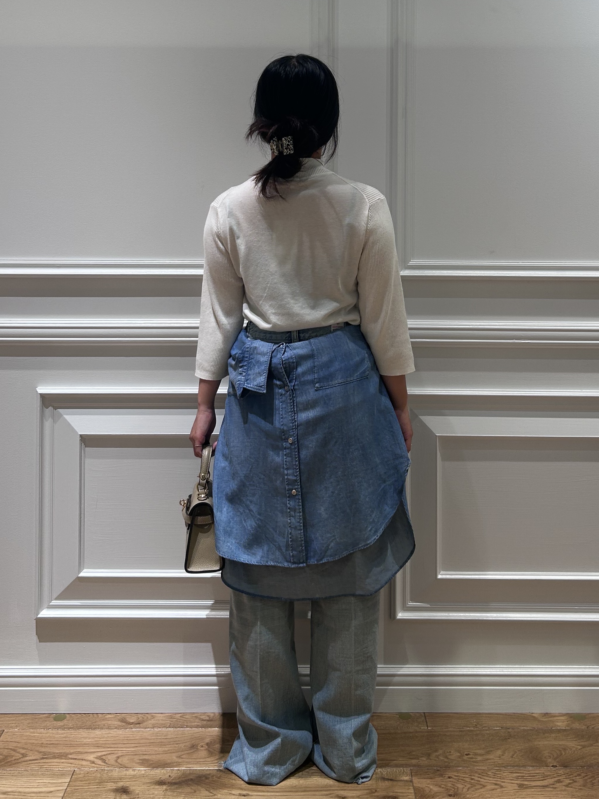 とりみさんの「DRESSTERIOR｜【接触冷感】クールタッチ ハーフスリーブニット」を使ったコーディネート