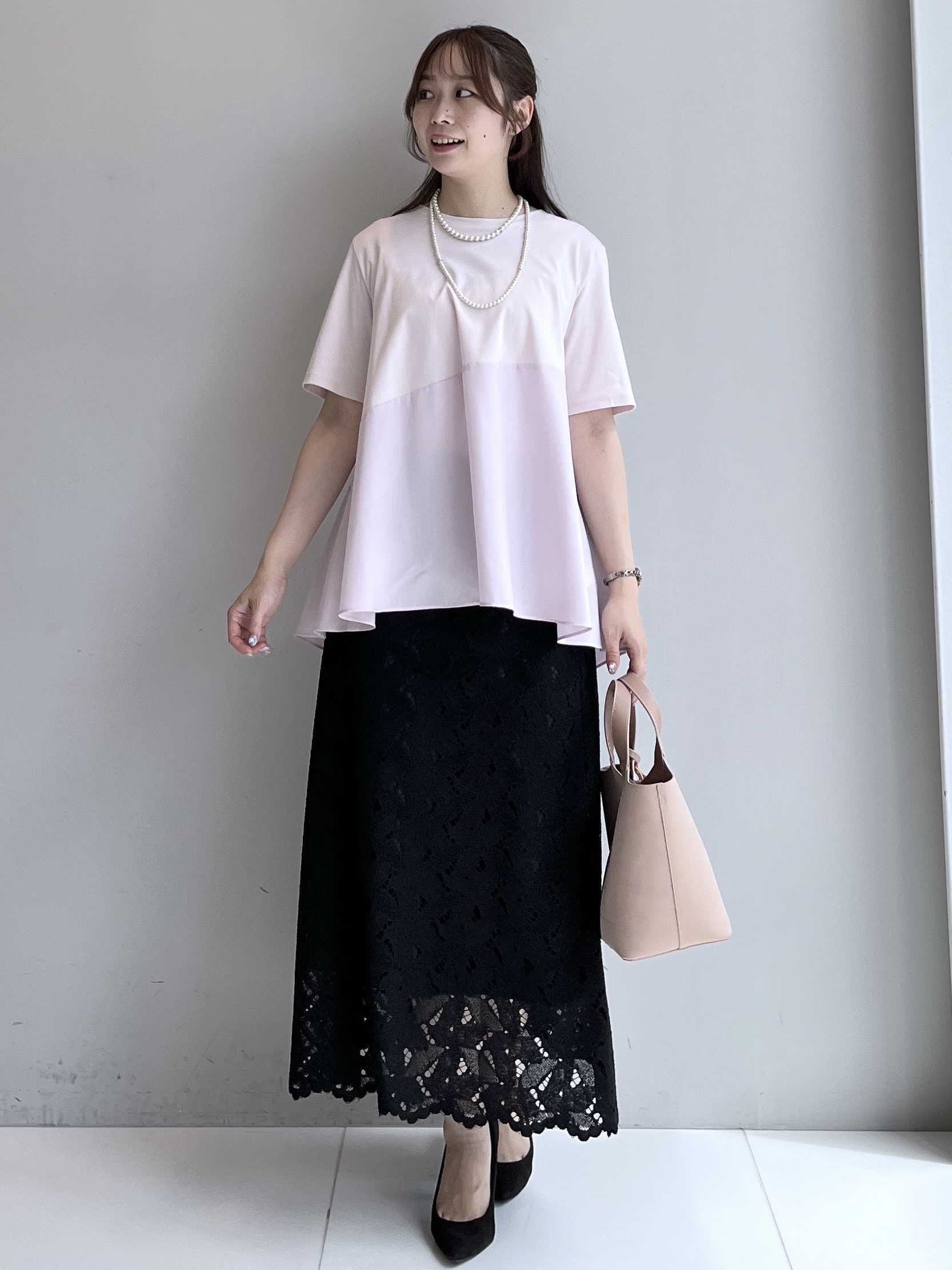 Saekoさんの「UNTITLED｜【Tシャツ】異素材ドッキングプルオーバー」を使ったコーディネート