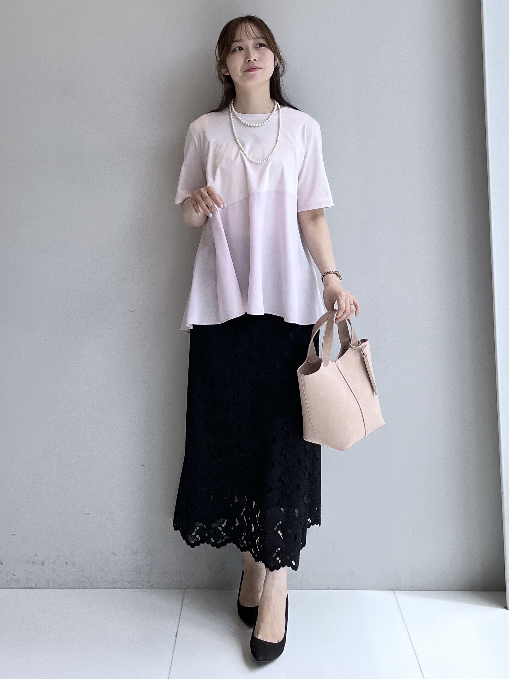 Saekoさんの「UNTITLED｜【Tシャツ】異素材ドッキングプルオーバー」を使ったコーディネート