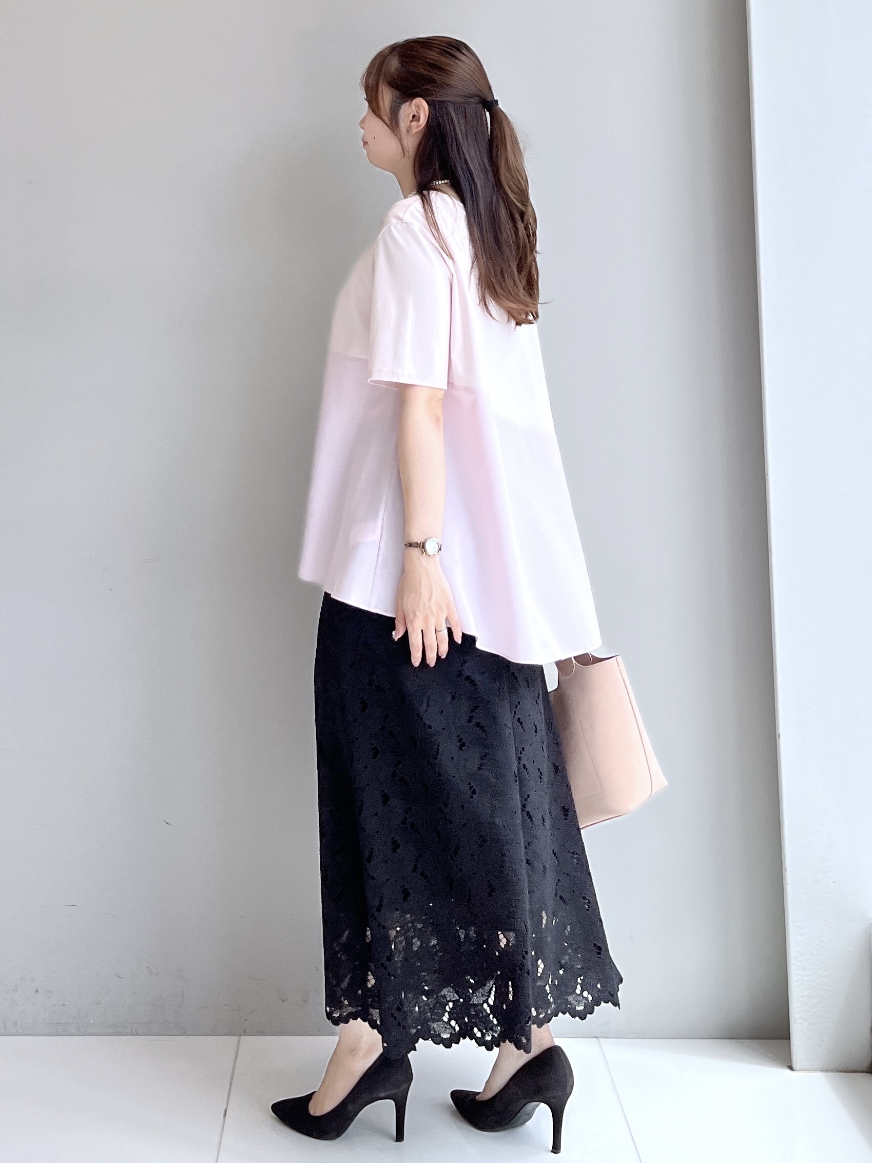 Saekoさんの「UNTITLED｜【Tシャツ】異素材ドッキングプルオーバー」を使ったコーディネート