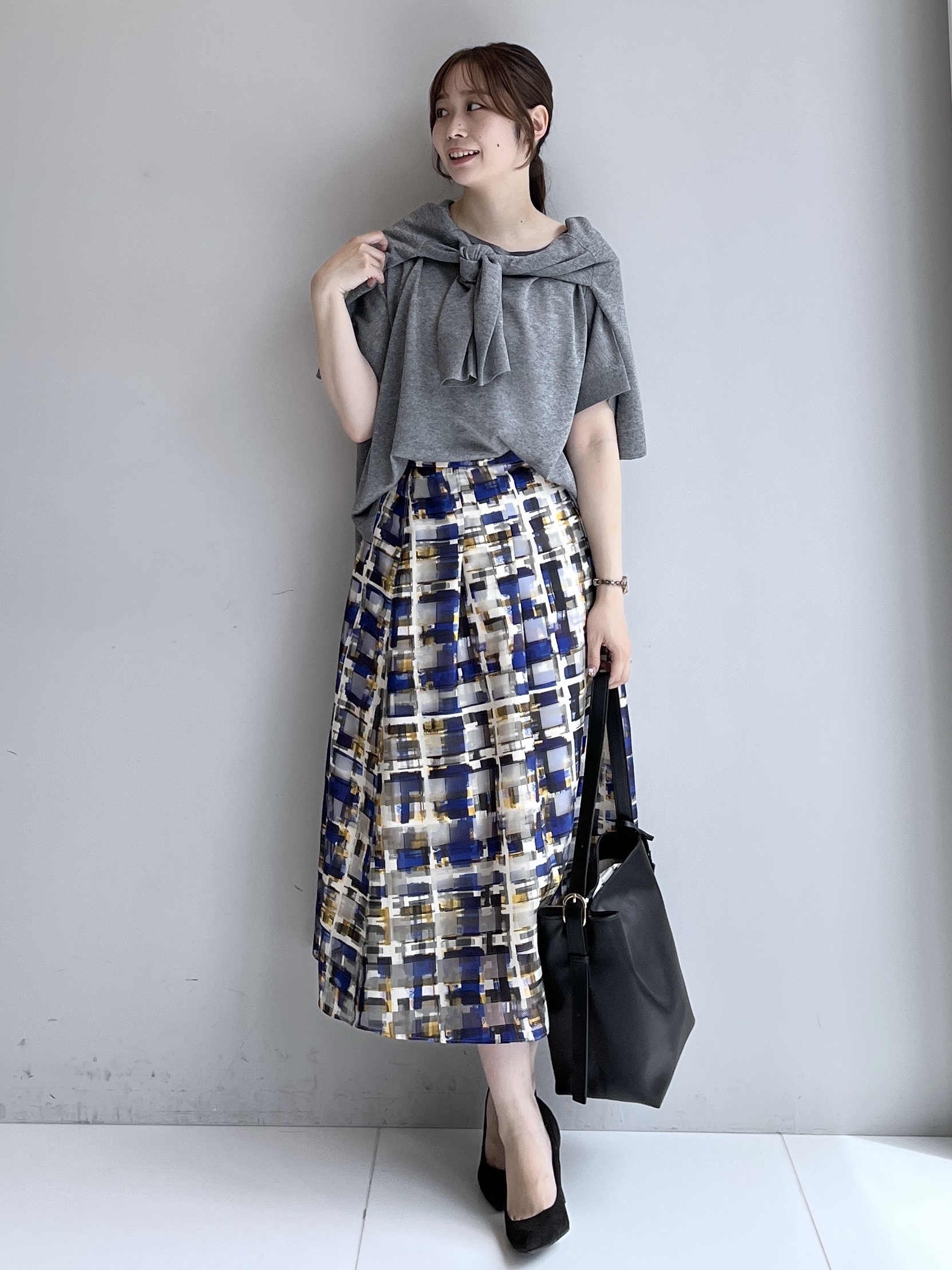 Saekoさんの「UNTITLED｜【アンサンブル可/品のある透け感】Tシャツ風ニットトップス」を使ったコーディネート