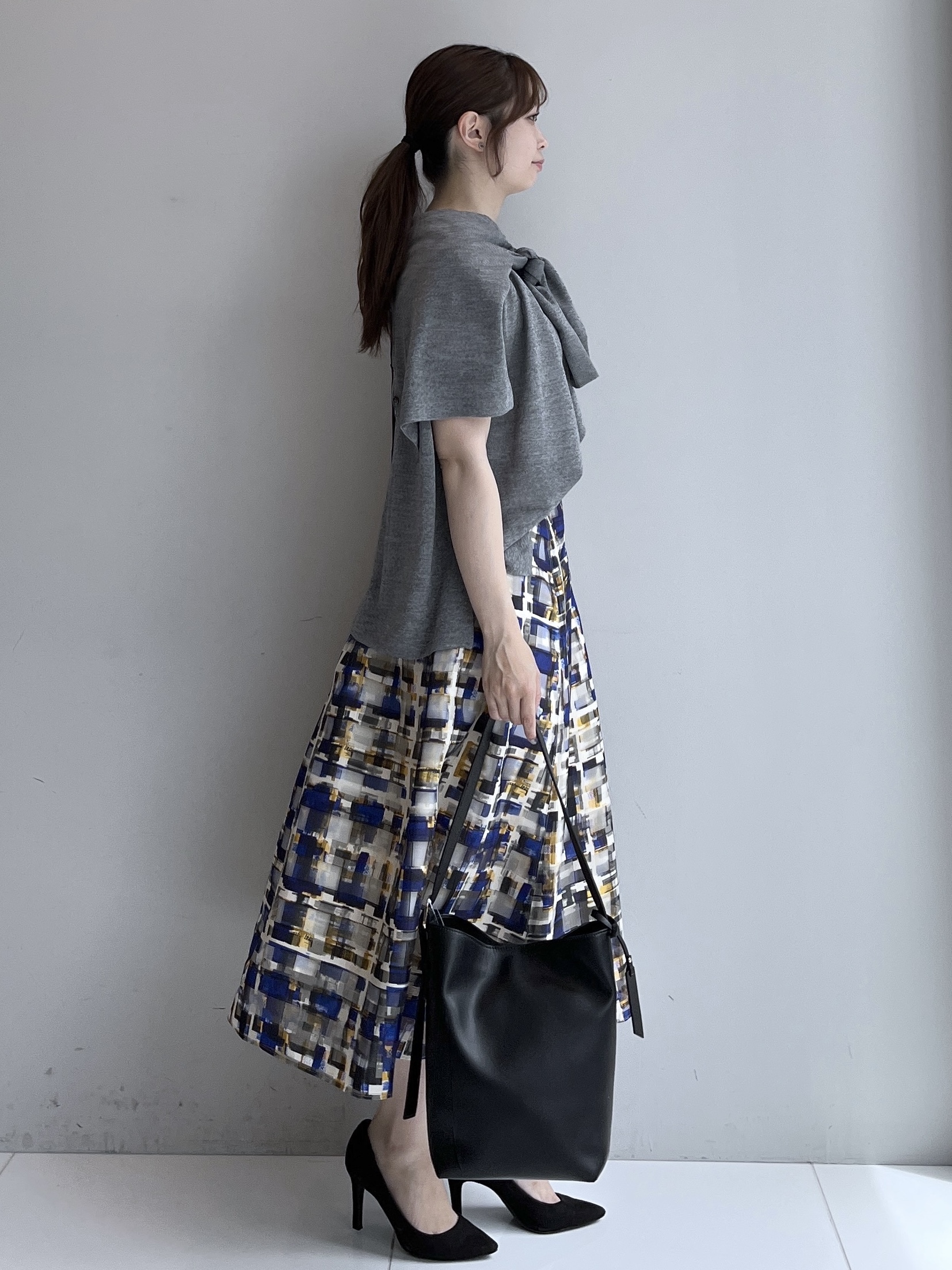 Saekoさんの「UNTITLED｜【アンサンブル可/品のある透け感】Tシャツ風ニットトップス」を使ったコーディネート