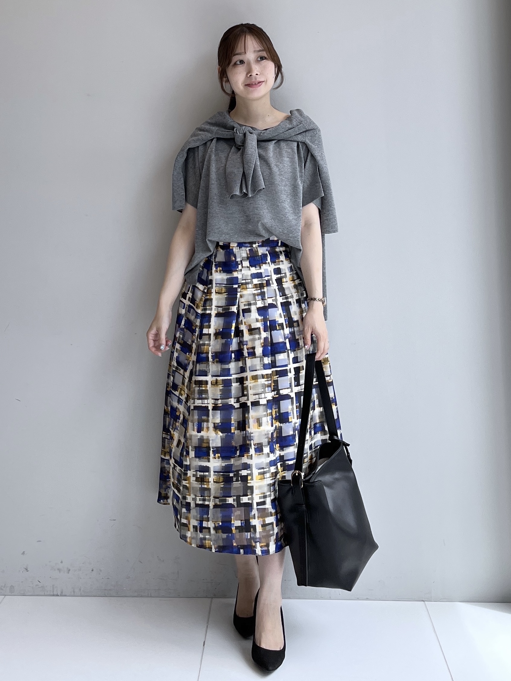 Saekoさんの「UNTITLED｜【アンサンブル可/品のある透け感】Tシャツ風ニットトップス」を使ったコーディネート