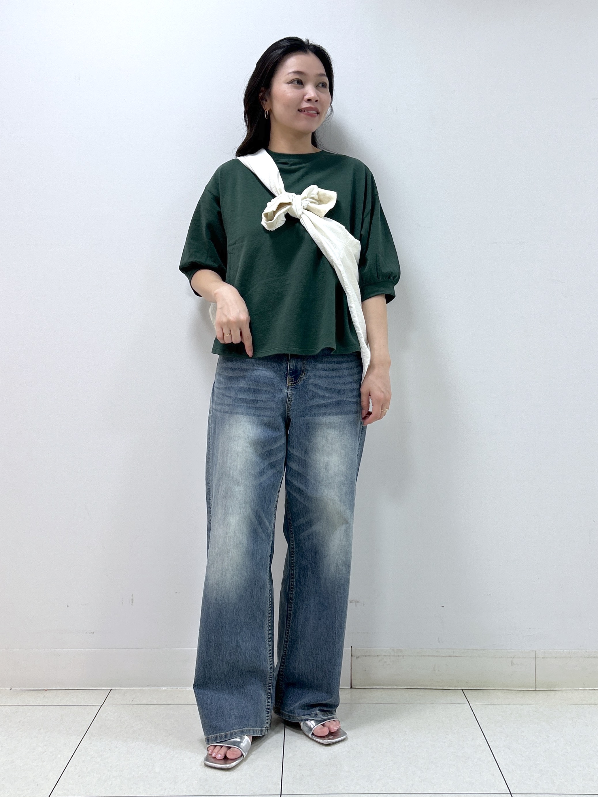 Kaiさんの「Dessin｜【高レビュー/洗える/XS-L】バックヘンリーミニ裏毛 5分袖」を使ったコーディネート