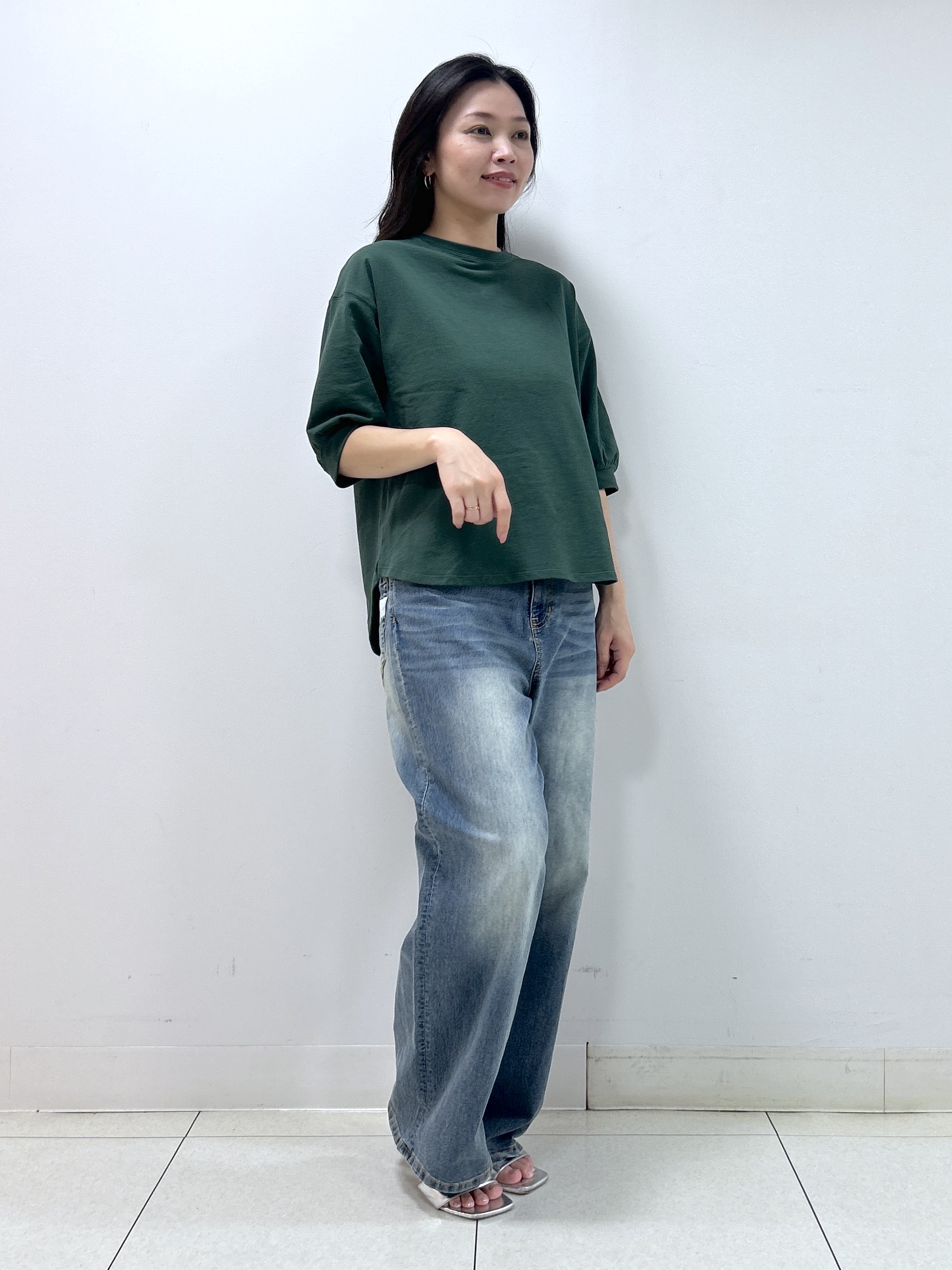 Kaiさんの「Dessin｜【高レビュー/洗える/XS-L】バックヘンリーミニ裏毛 5分袖」を使ったコーディネート