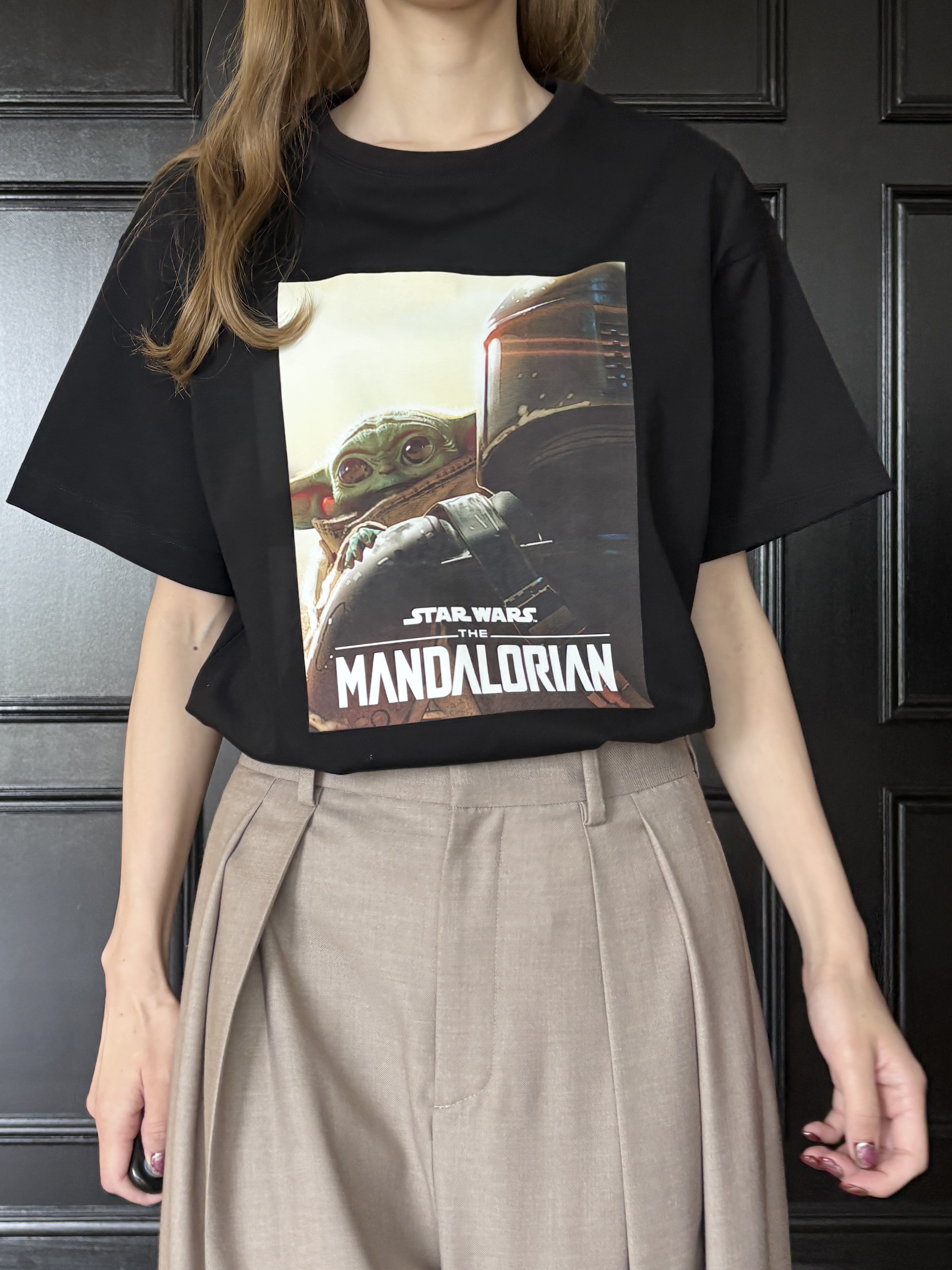 清水夏姫さんの「DRESSTERIOR｜【接触冷感】STAR WARS マンダロリアン フォトTシャツ」を使ったコーディネート