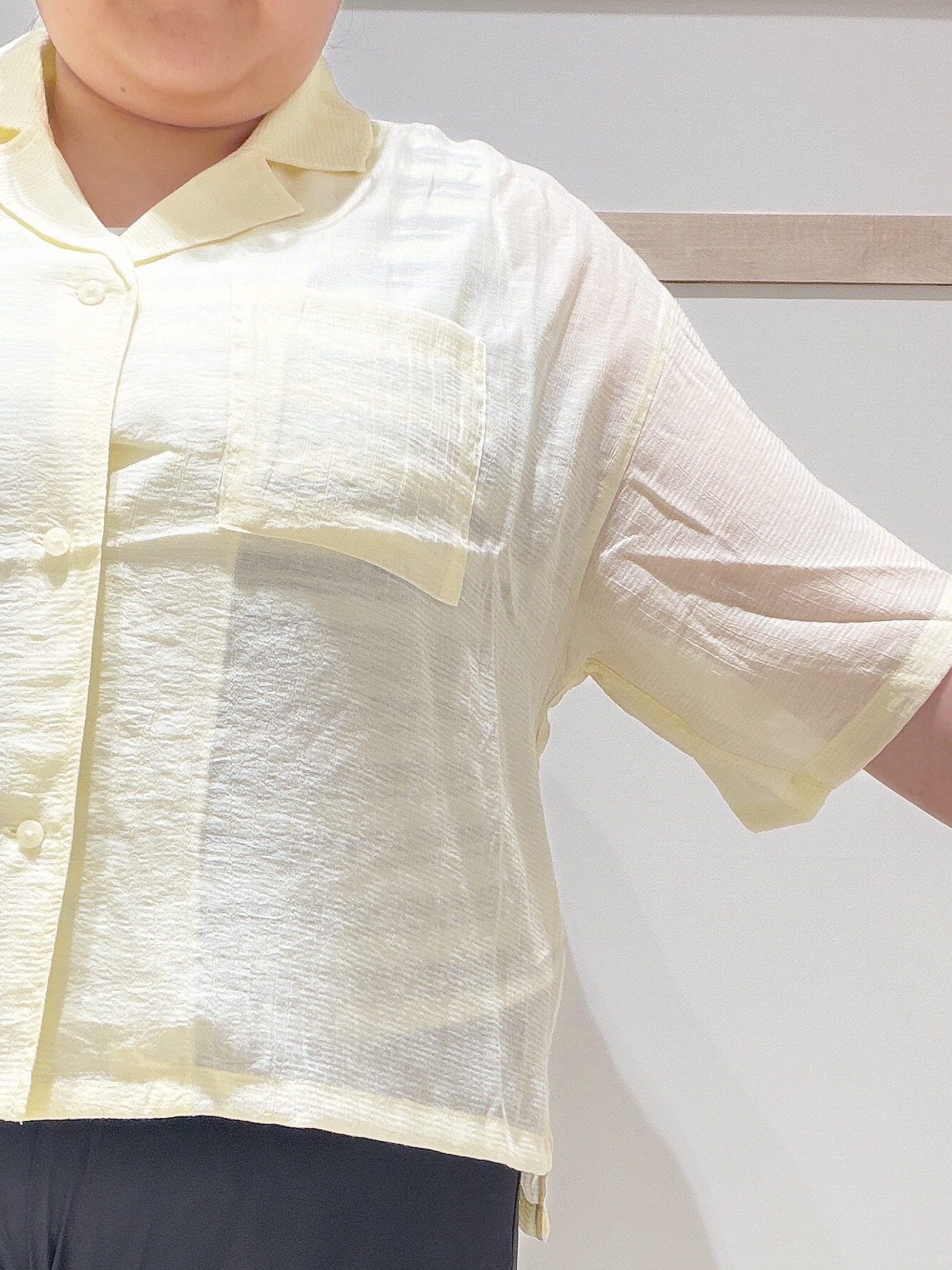 ゆめかさんの「SHOO･LA･RUE｜【S-LL/5分袖/洗濯機可】程よい透け感 ポケット付きシャツ」を使ったコーディネート